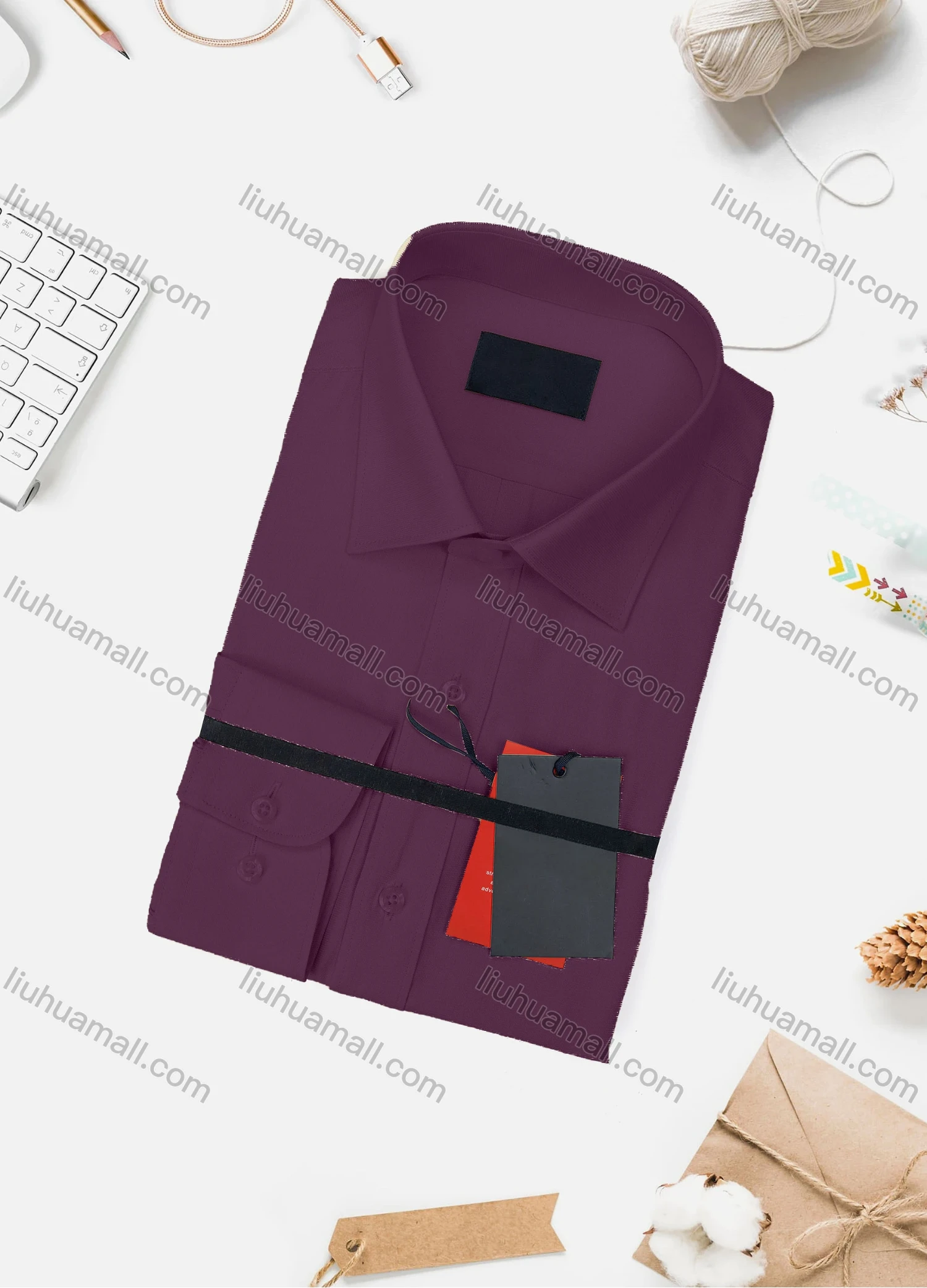 Wholesale Men's Casual Plain Long Sleeve Collared Button Down Shirt 734-4# - Liuhuamall