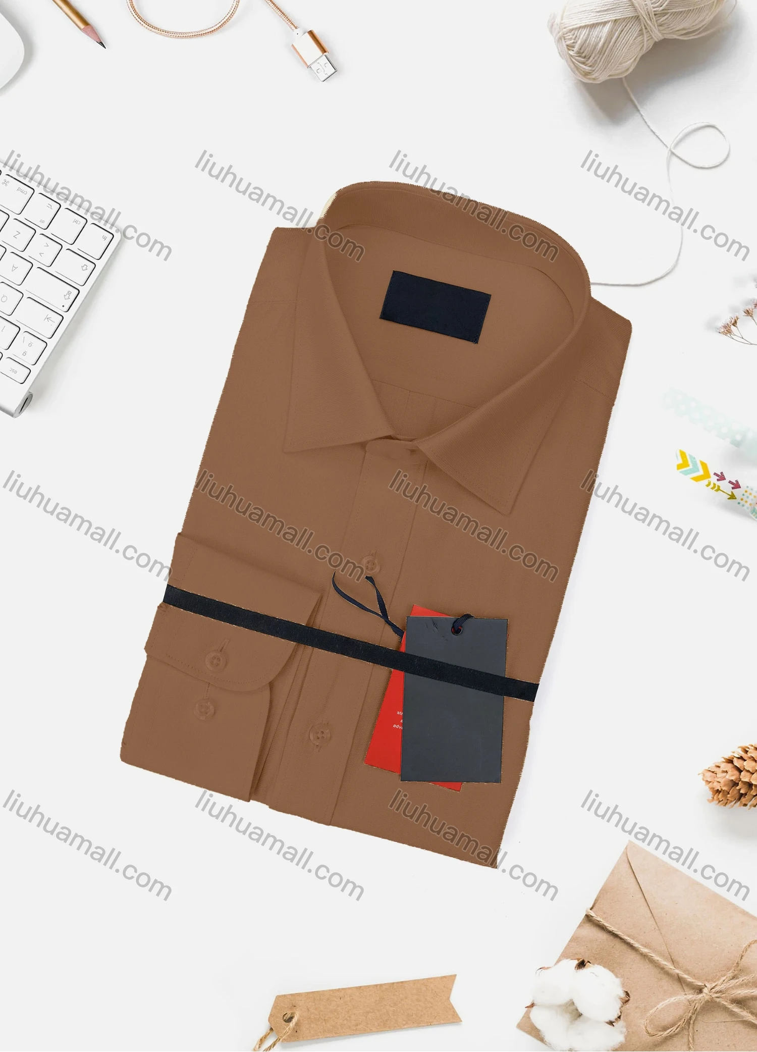 Wholesale Men's Casual Plain Long Sleeve Collared Button Down Shirt 734-4# - Liuhuamall