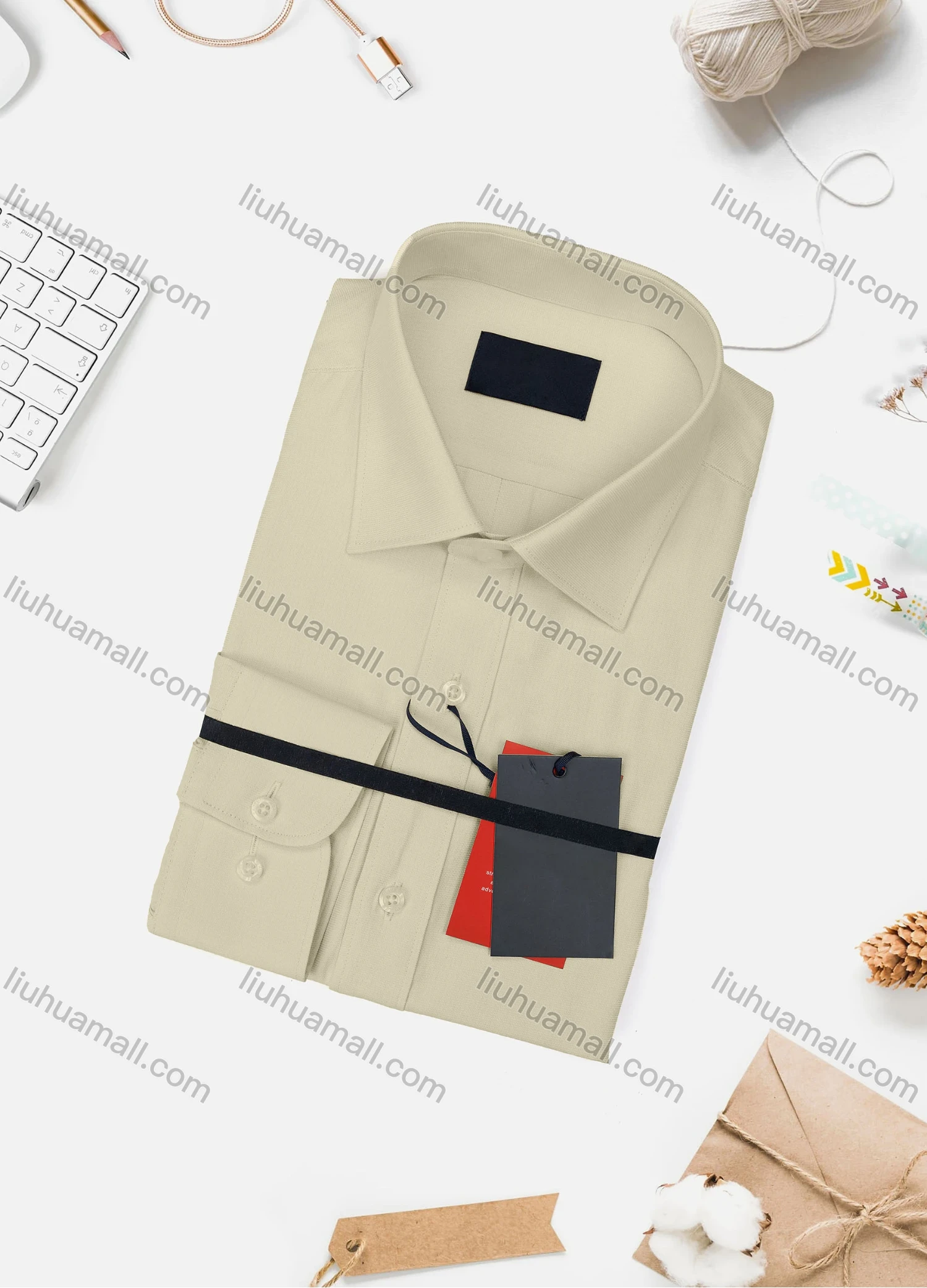 Wholesale Men's Casual Plain Long Sleeve Collared Button Down Shirt 734-4# - Liuhuamall