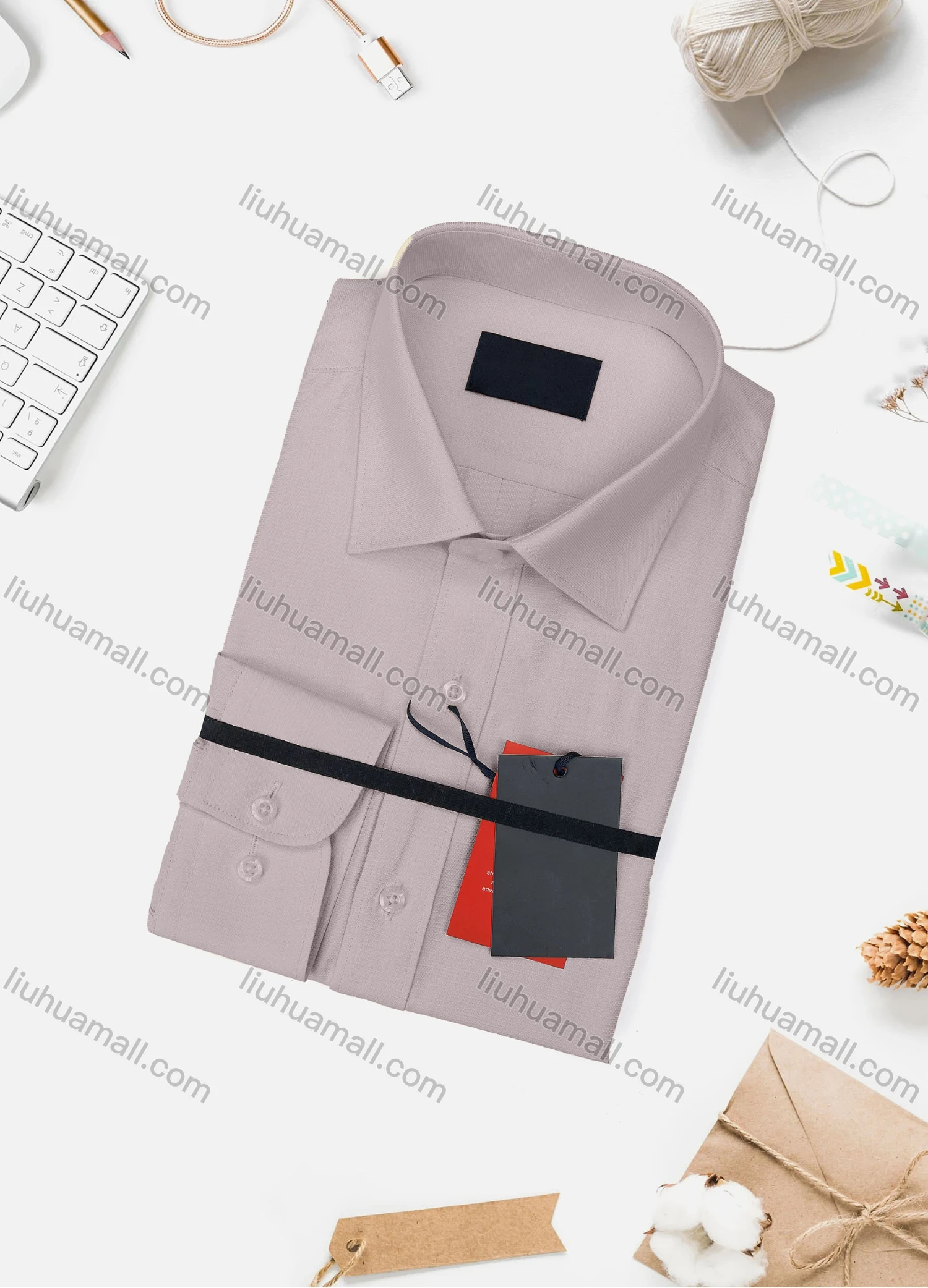 Wholesale Men's Casual Plain Long Sleeve Collared Button Down Shirt 734-4# - Liuhuamall