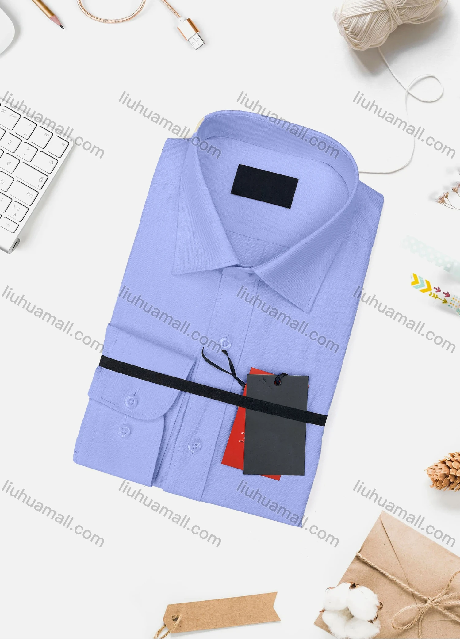 Wholesale Men's Casual Plain Long Sleeve Collared Button Down Shirt 734-4# - Liuhuamall