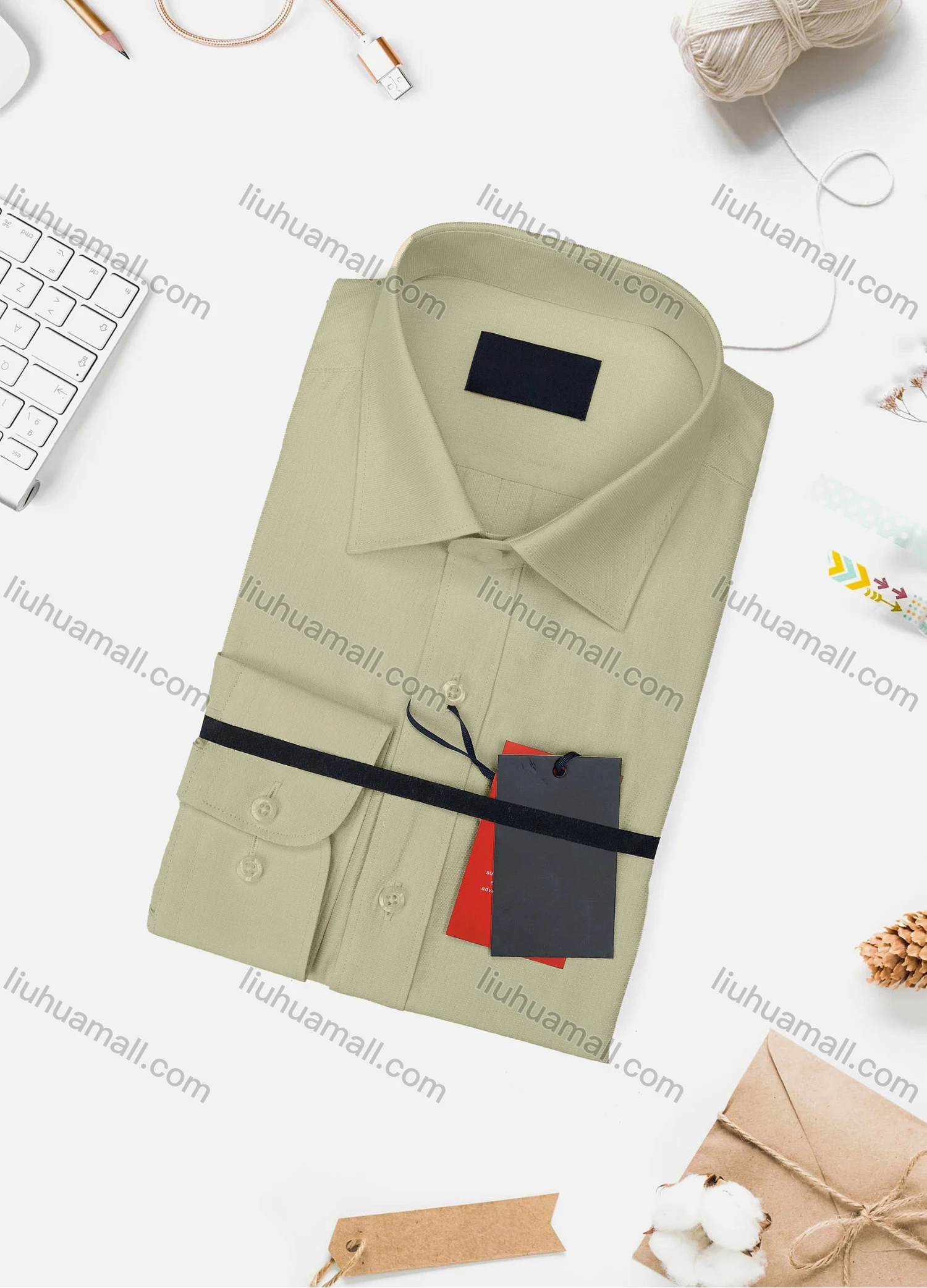 Wholesale Men's Casual Plain Long Sleeve Collared Button Down Shirt 734-4# - Liuhuamall