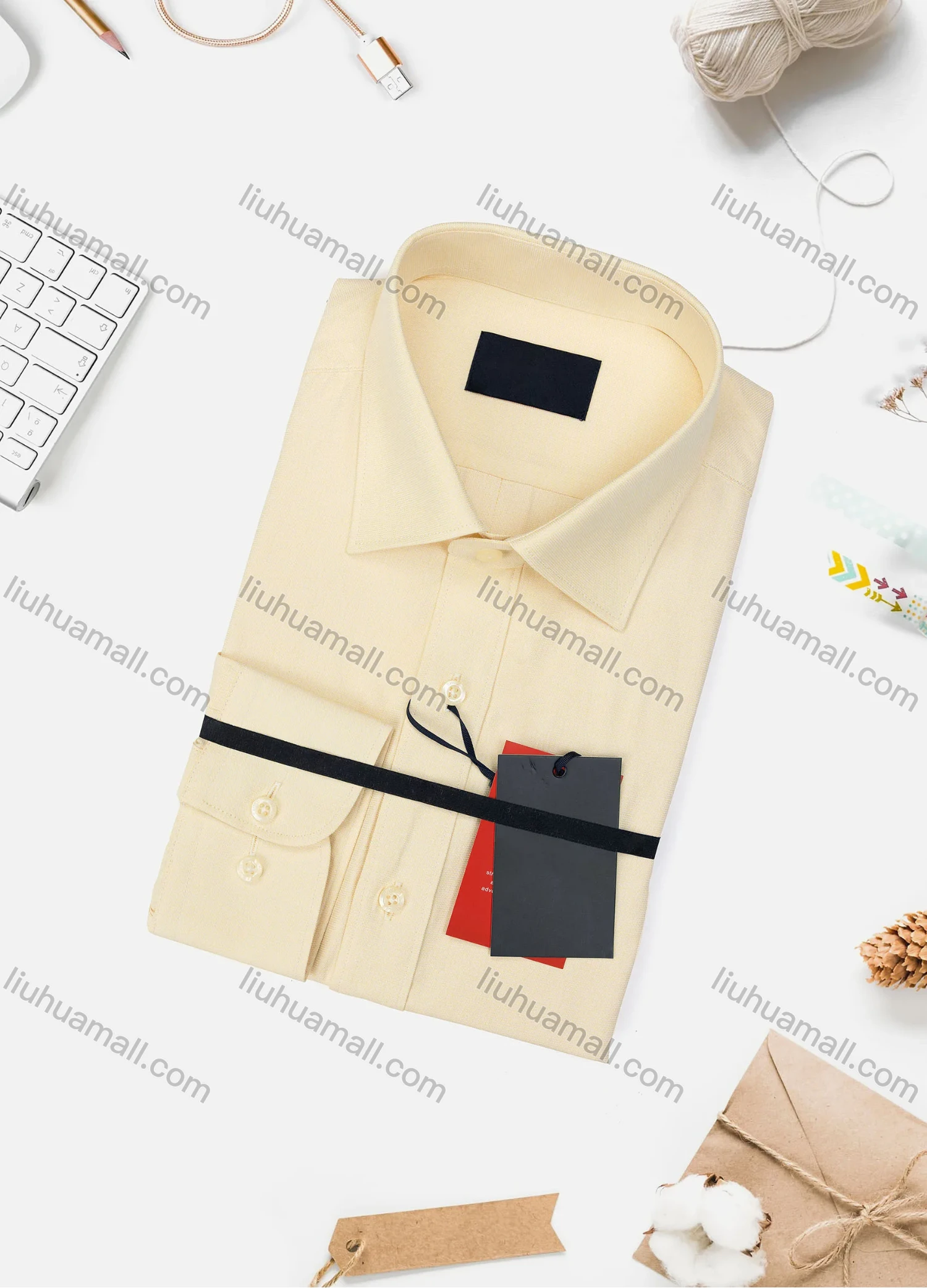 Wholesale Men's Casual Plain Long Sleeve Collared Button Down Shirt 734-4# - Liuhuamall