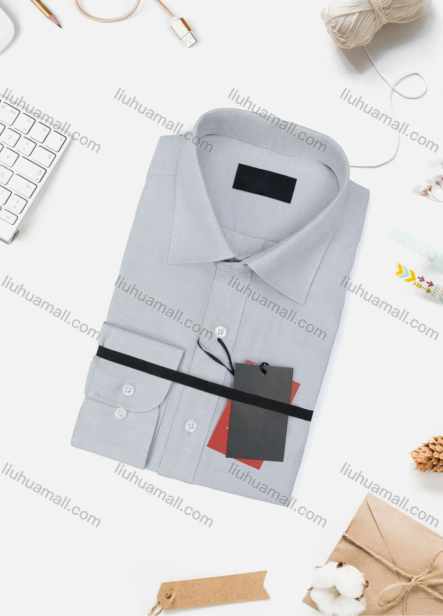 Wholesale Men's Casual Plain Long Sleeve Collared Button Down Shirt 734-4# - Liuhuamall