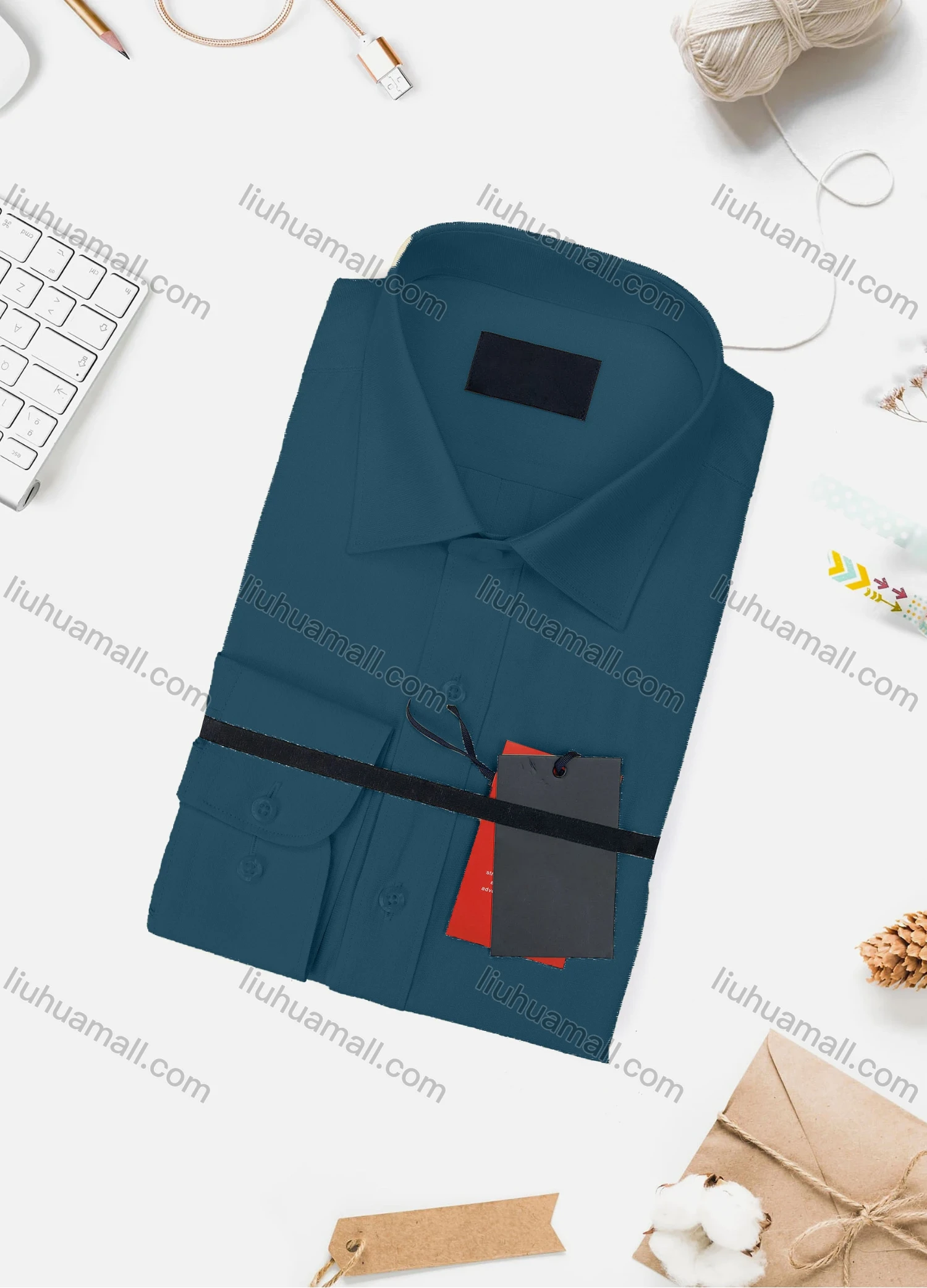 Wholesale Men's Casual Plain Long Sleeve Collared Button Down Shirt 734-4# - Liuhuamall