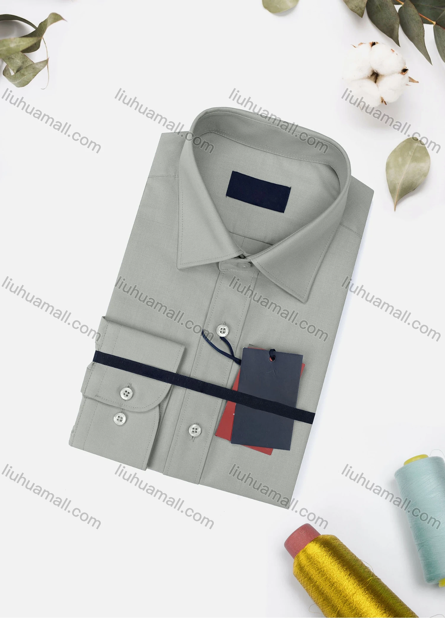 Wholesale Men's Casual Plain Long Sleeve Collared Button Down Shirt 815# - Liuhuamall