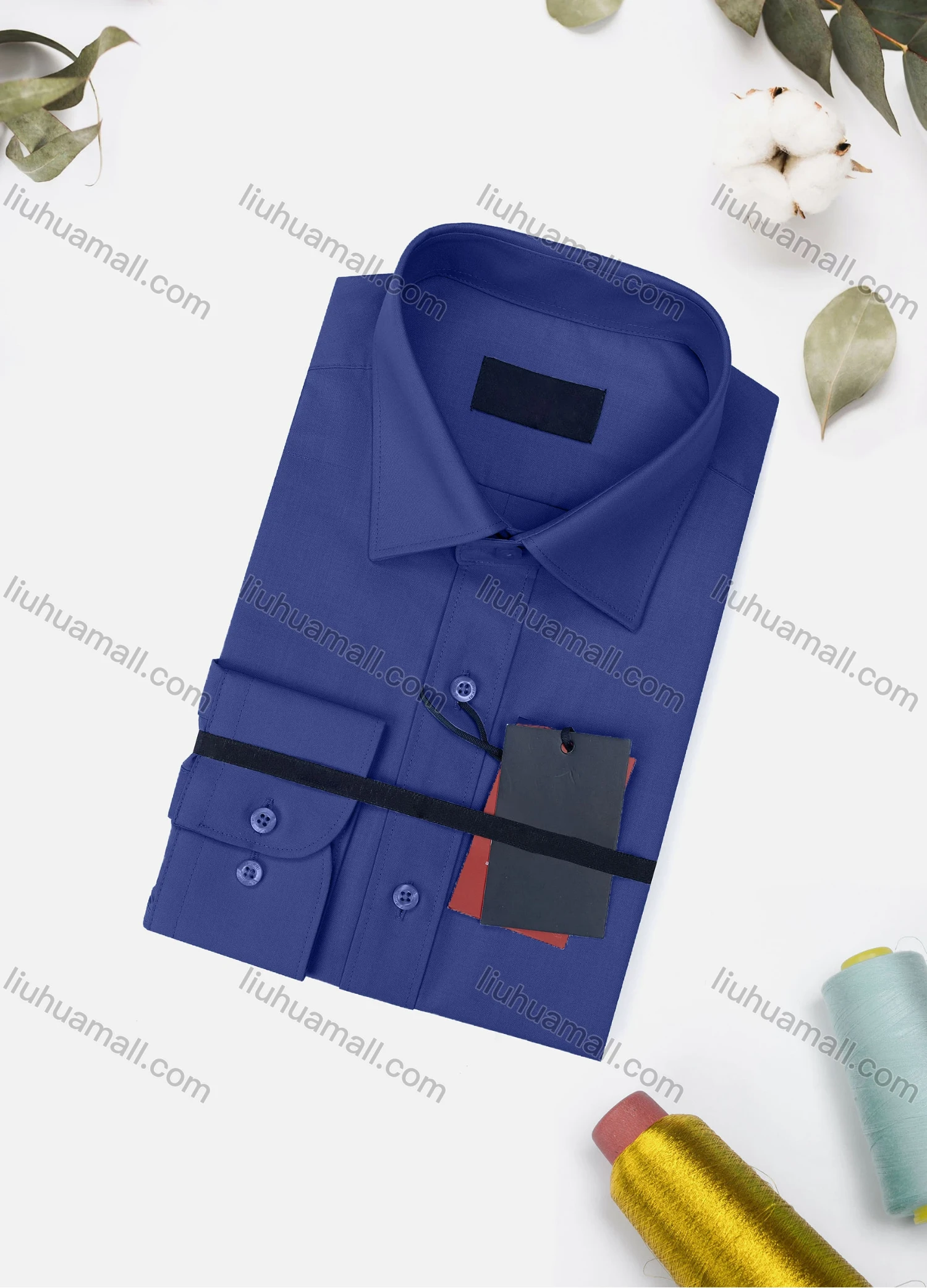 Wholesale Men's Casual Plain Long Sleeve Collared Button Down Shirt 815# - Liuhuamall