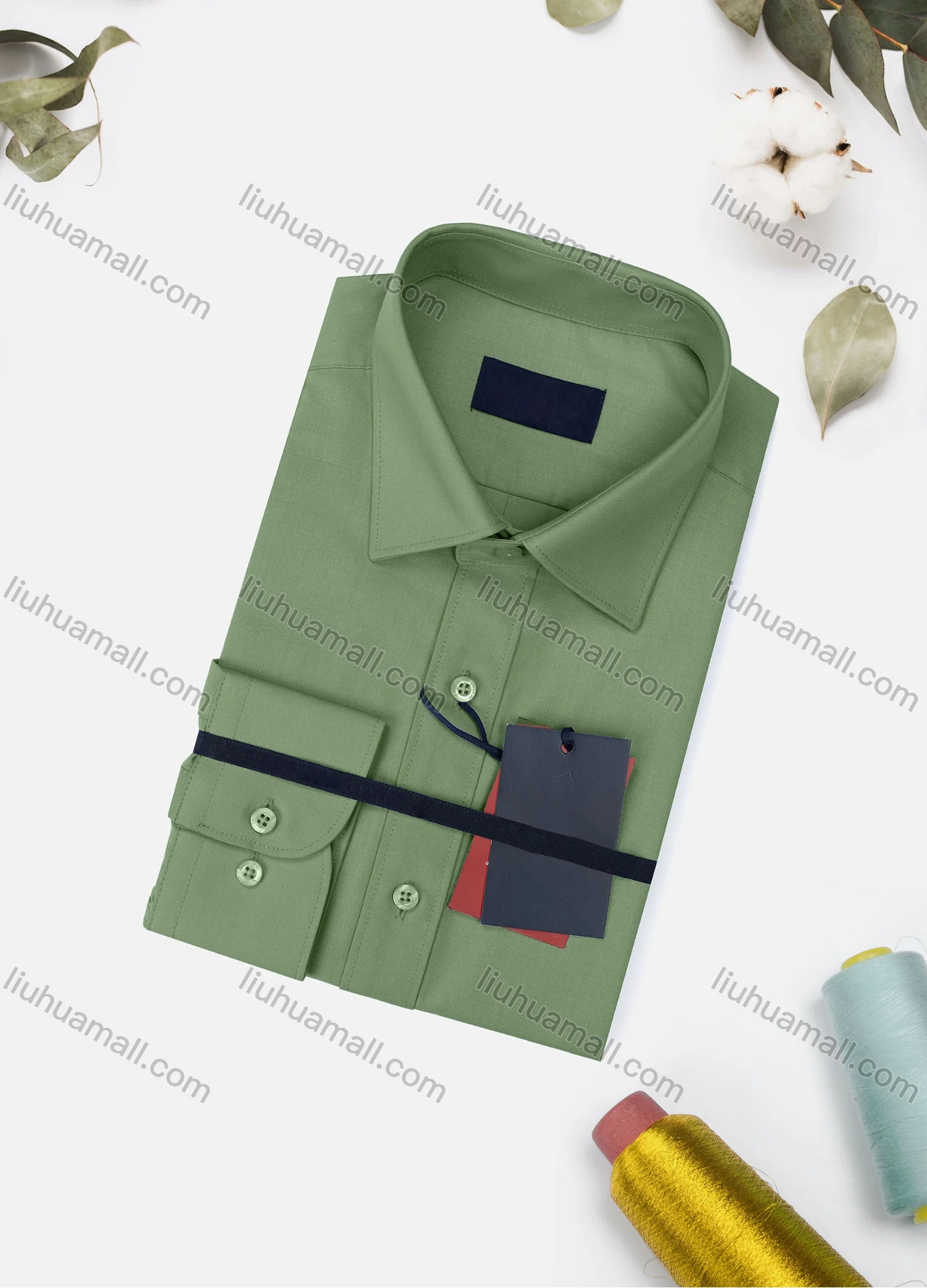 Wholesale Men's Casual Plain Long Sleeve Collared Button Down Shirt 815# - Liuhuamall