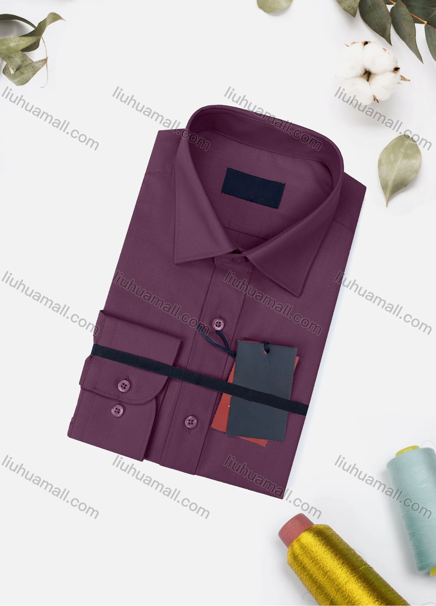 Wholesale Men's Casual Plain Long Sleeve Collared Button Down Shirt 815# - Liuhuamall