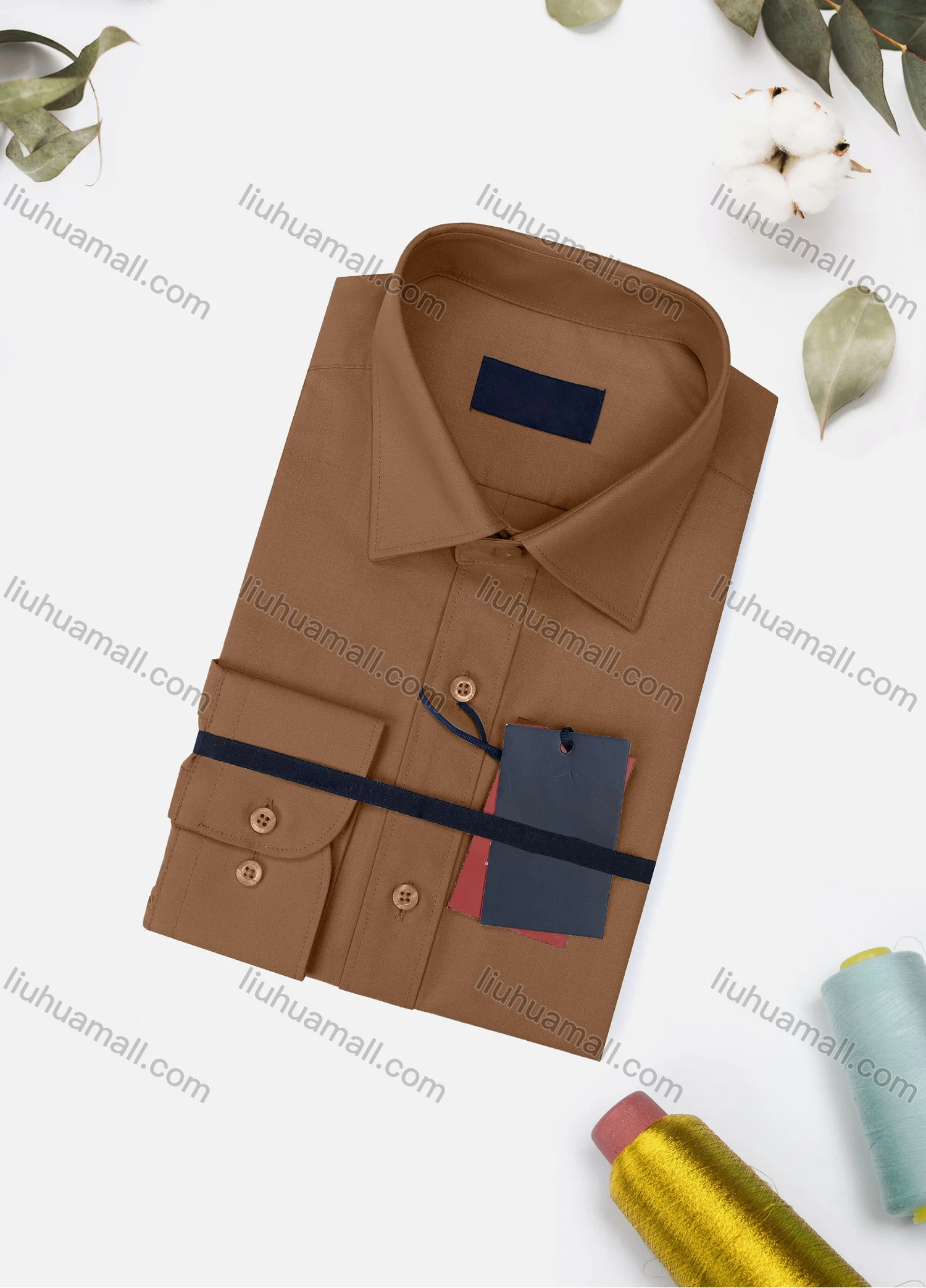 Wholesale Men's Casual Plain Long Sleeve Collared Button Down Shirt 815# - Liuhuamall