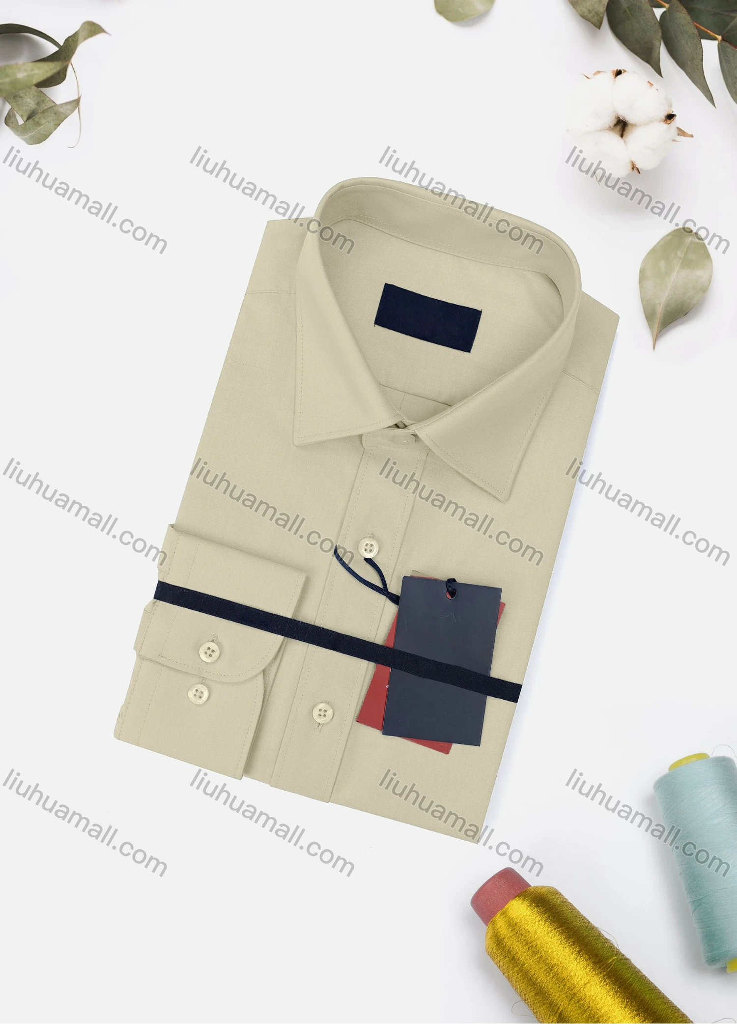 Wholesale Men's Casual Plain Long Sleeve Collared Button Down Shirt 815# - Liuhuamall