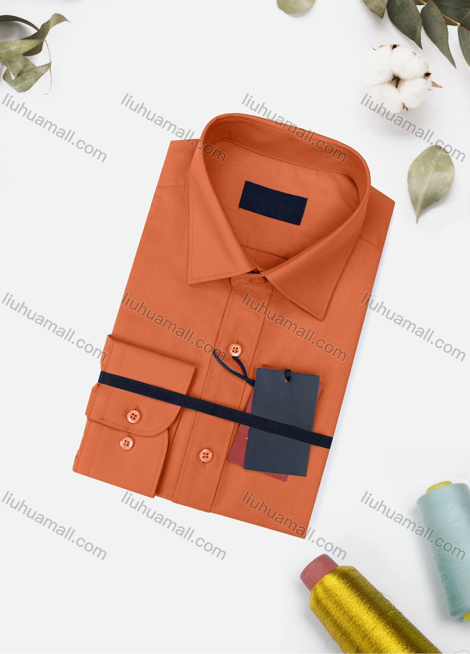 Wholesale Men's Casual Plain Long Sleeve Collared Button Down Shirt 815# - Liuhuamall
