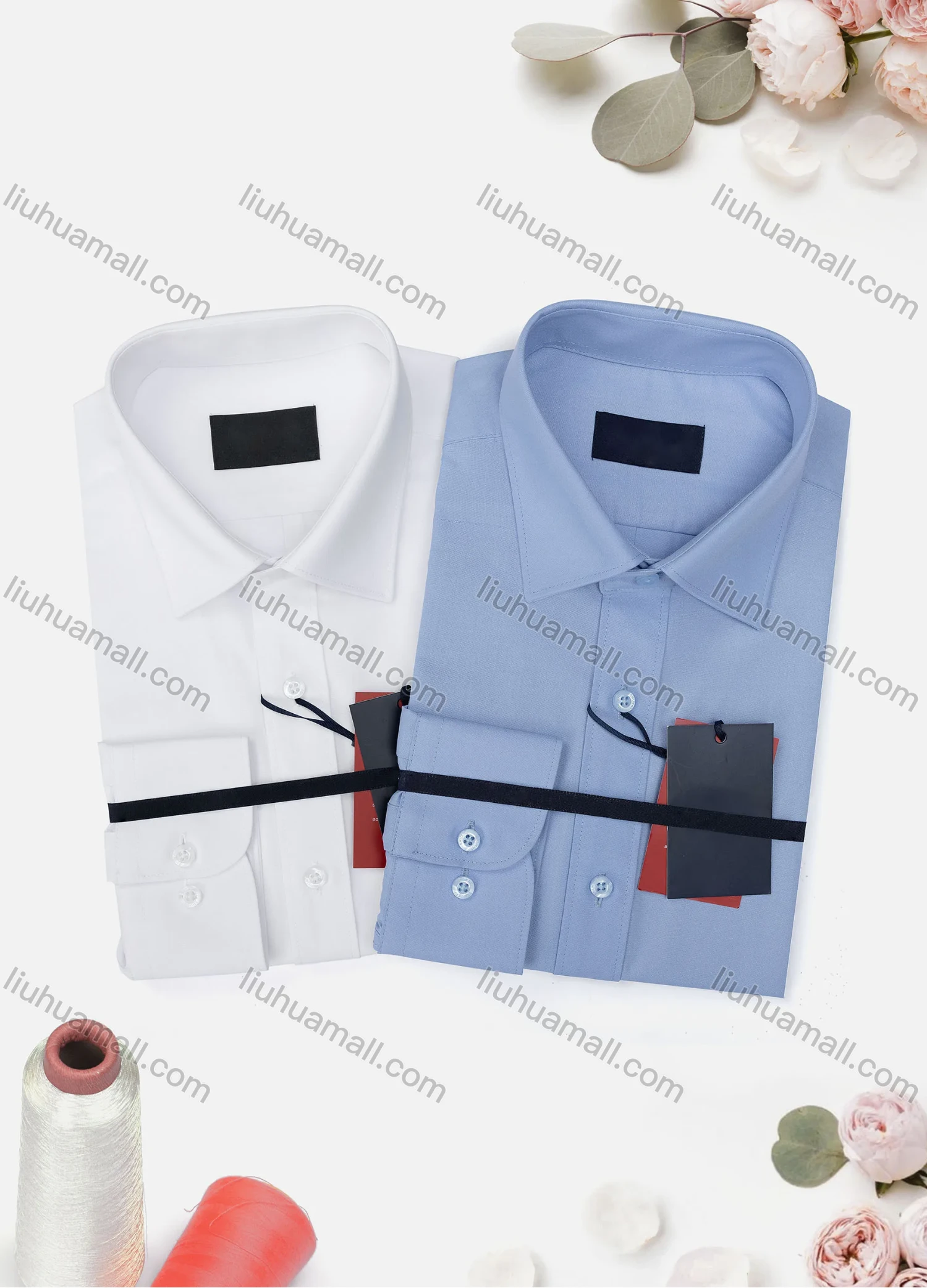 Wholesale Men's Casual Plain Long Sleeve Collared Button Down Shirt 815# - Liuhuamall