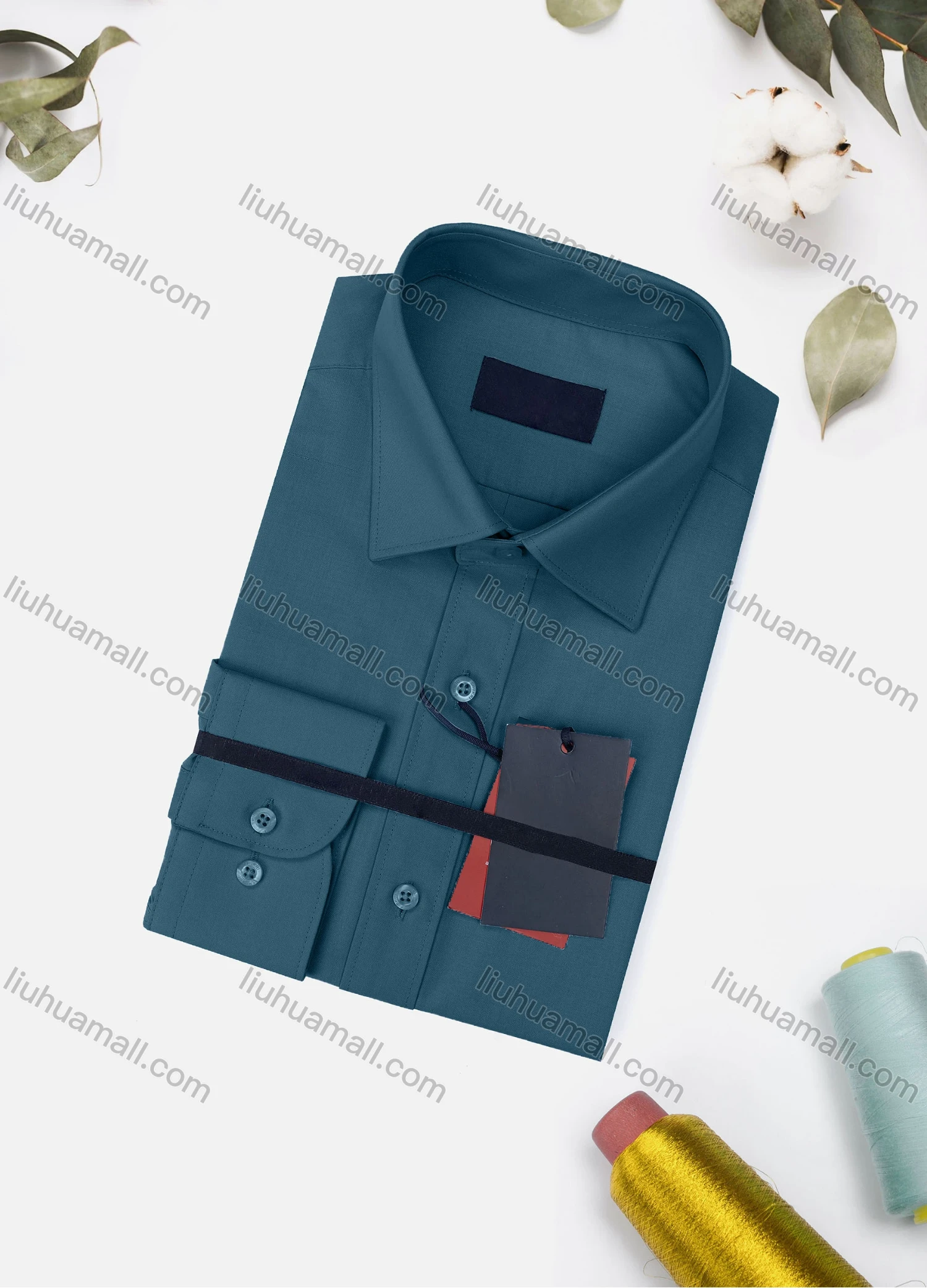 Wholesale Men's Casual Plain Long Sleeve Collared Button Down Shirt 815# - Liuhuamall