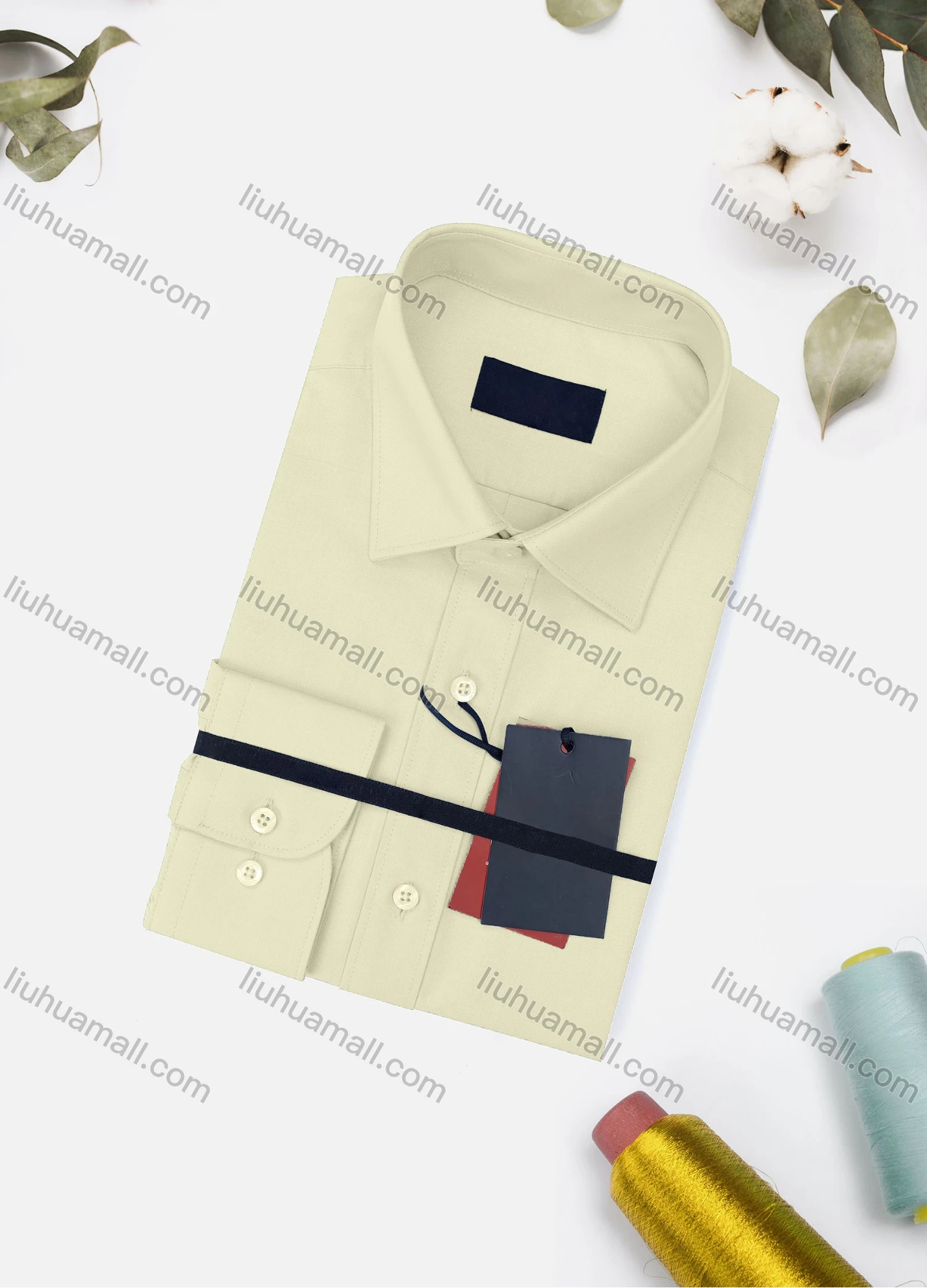 Wholesale Men's Casual Plain Long Sleeve Collared Button Down Shirt 815# - Liuhuamall