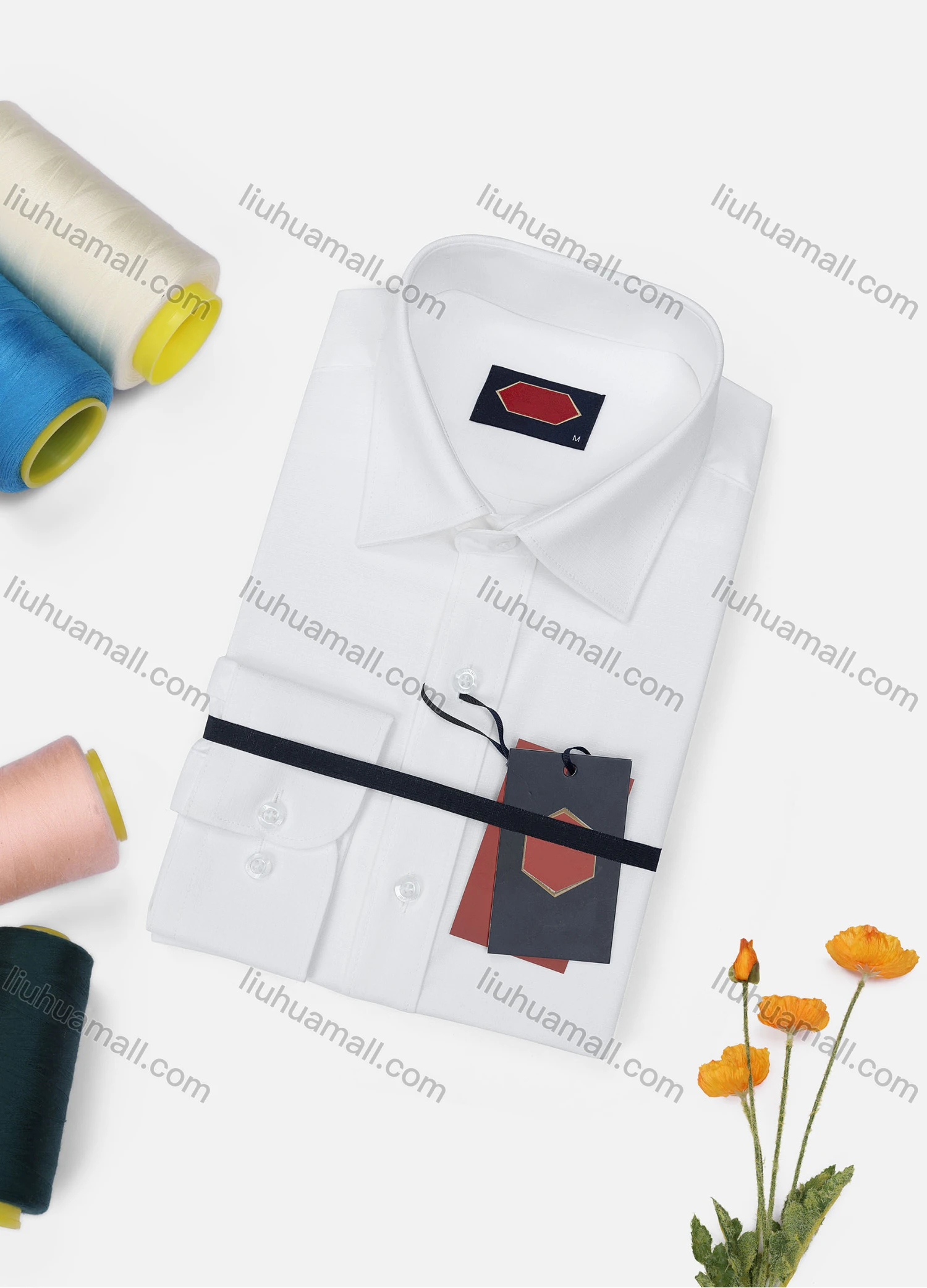 Wholesale Men's Casual Plain Long Sleeve Collared Button Down Shirt 1905-5# - Liuhuamall