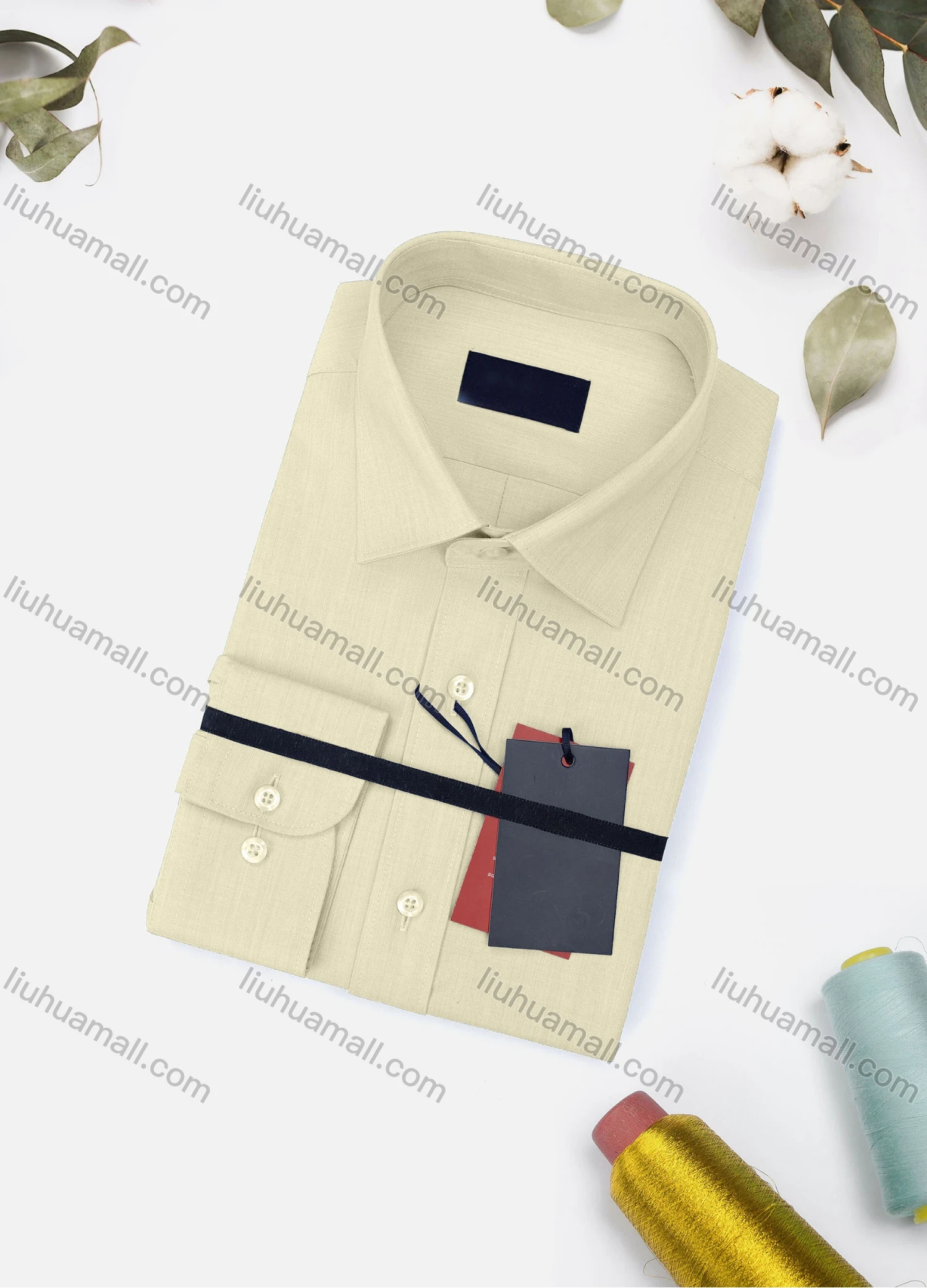 Wholesale Men's Casual Plain Long Sleeve Collared Button Down Shirt 1906-4# - Liuhuamall