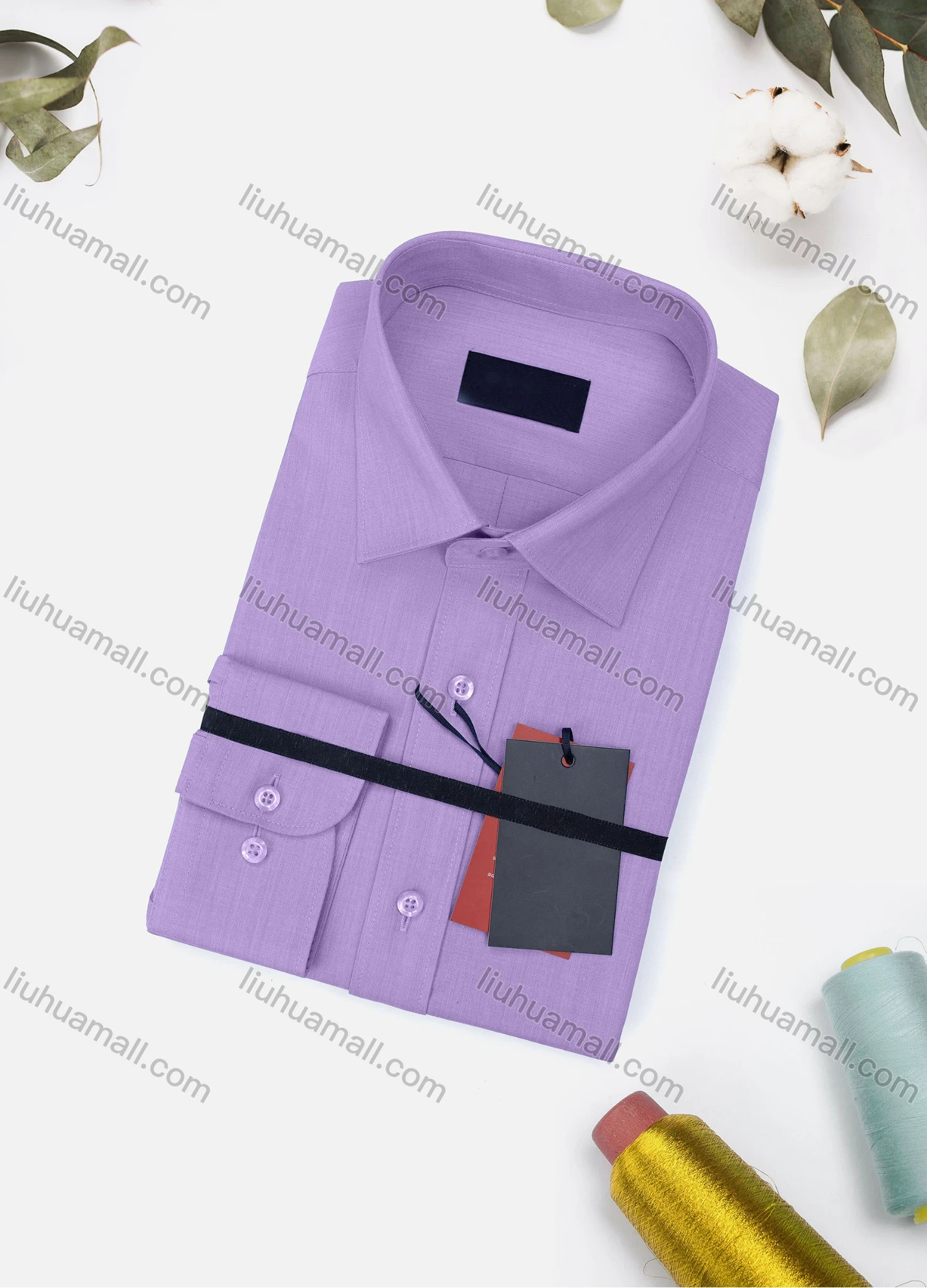 Wholesale Men's Casual Plain Long Sleeve Collared Button Down Shirt 1906-4# - Liuhuamall