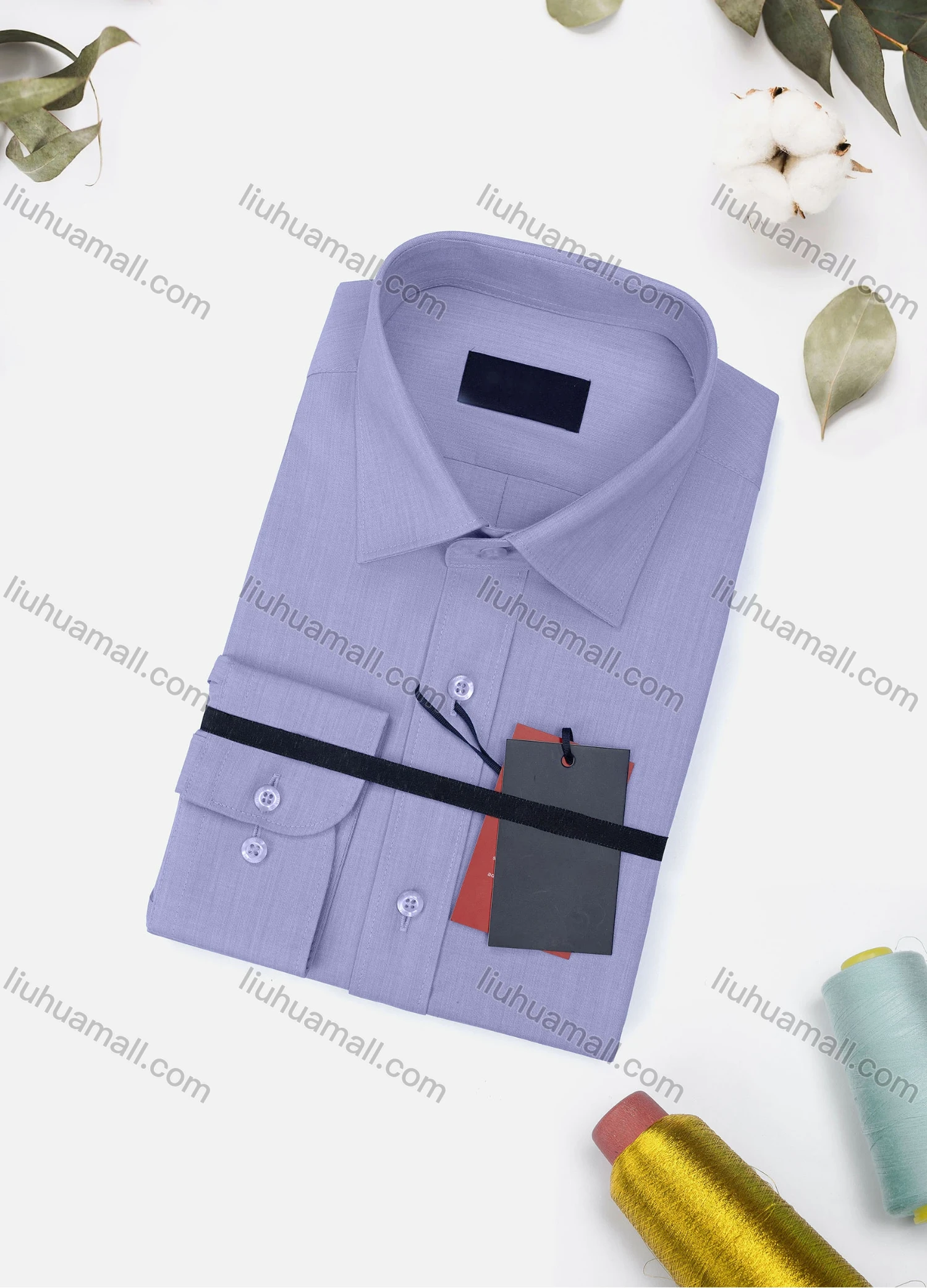 Wholesale Men's Casual Plain Long Sleeve Collared Button Down Shirt 1906-4# - Liuhuamall