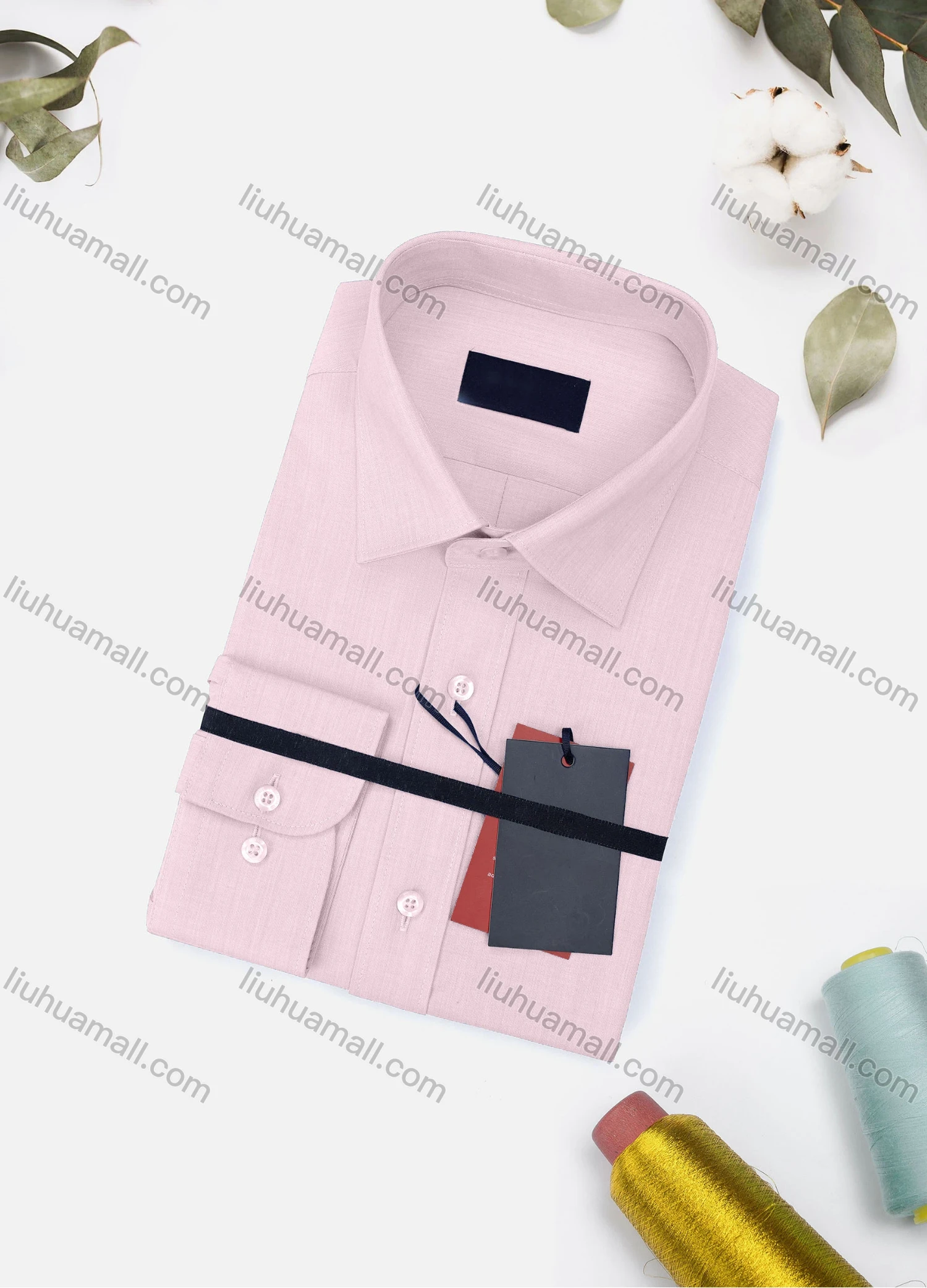 Wholesale Men's Casual Plain Long Sleeve Collared Button Down Shirt 1906-4# - Liuhuamall