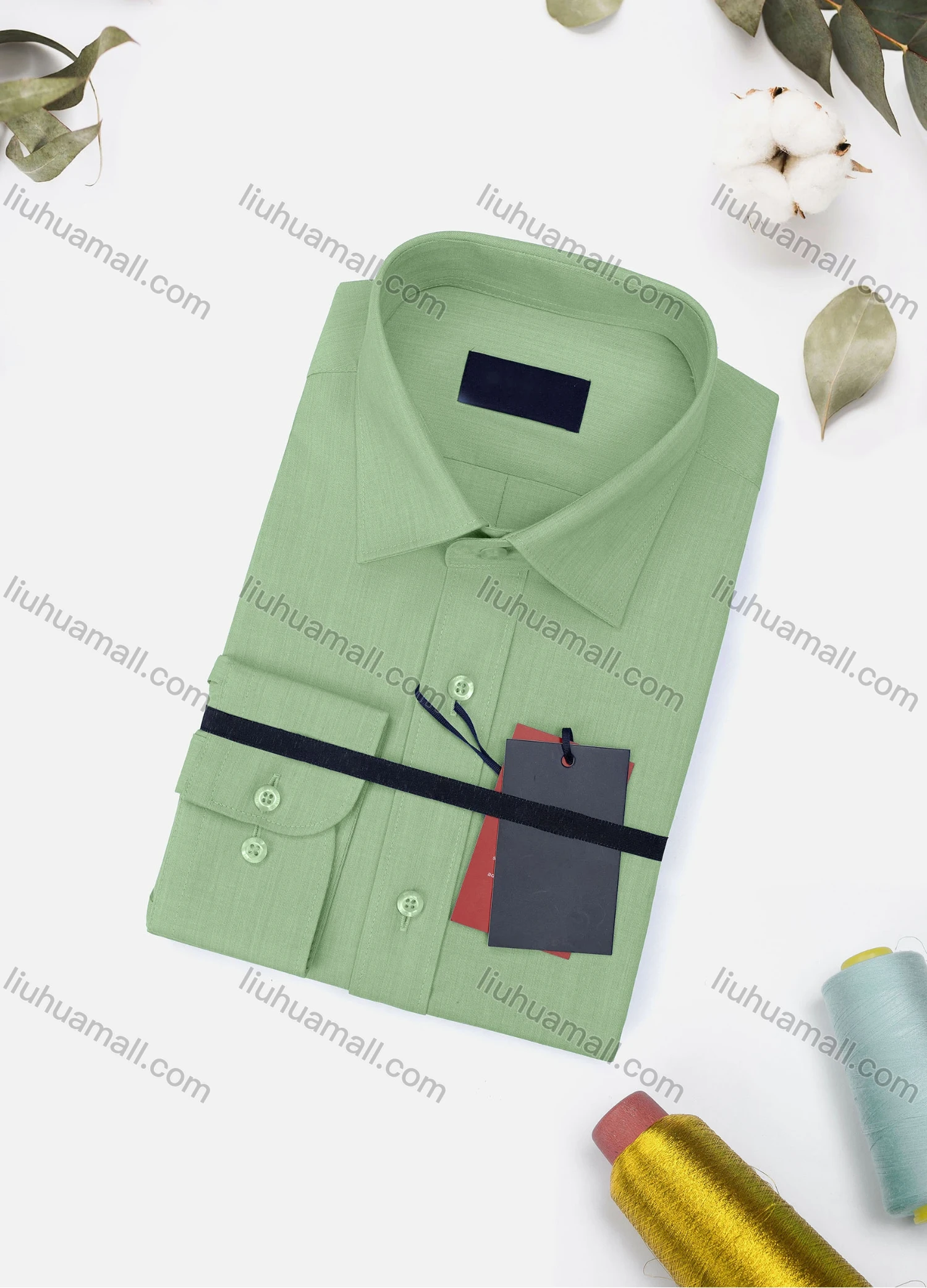 Wholesale Men's Casual Plain Long Sleeve Collared Button Down Shirt 1906-4# - Liuhuamall