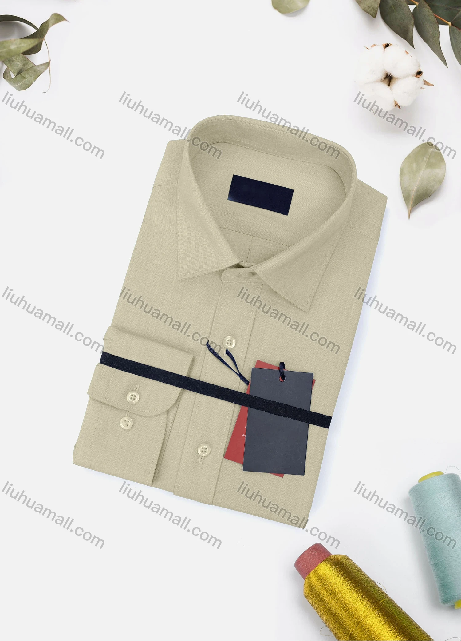 Wholesale Men's Casual Plain Long Sleeve Collared Button Down Shirt 1906-4# - Liuhuamall