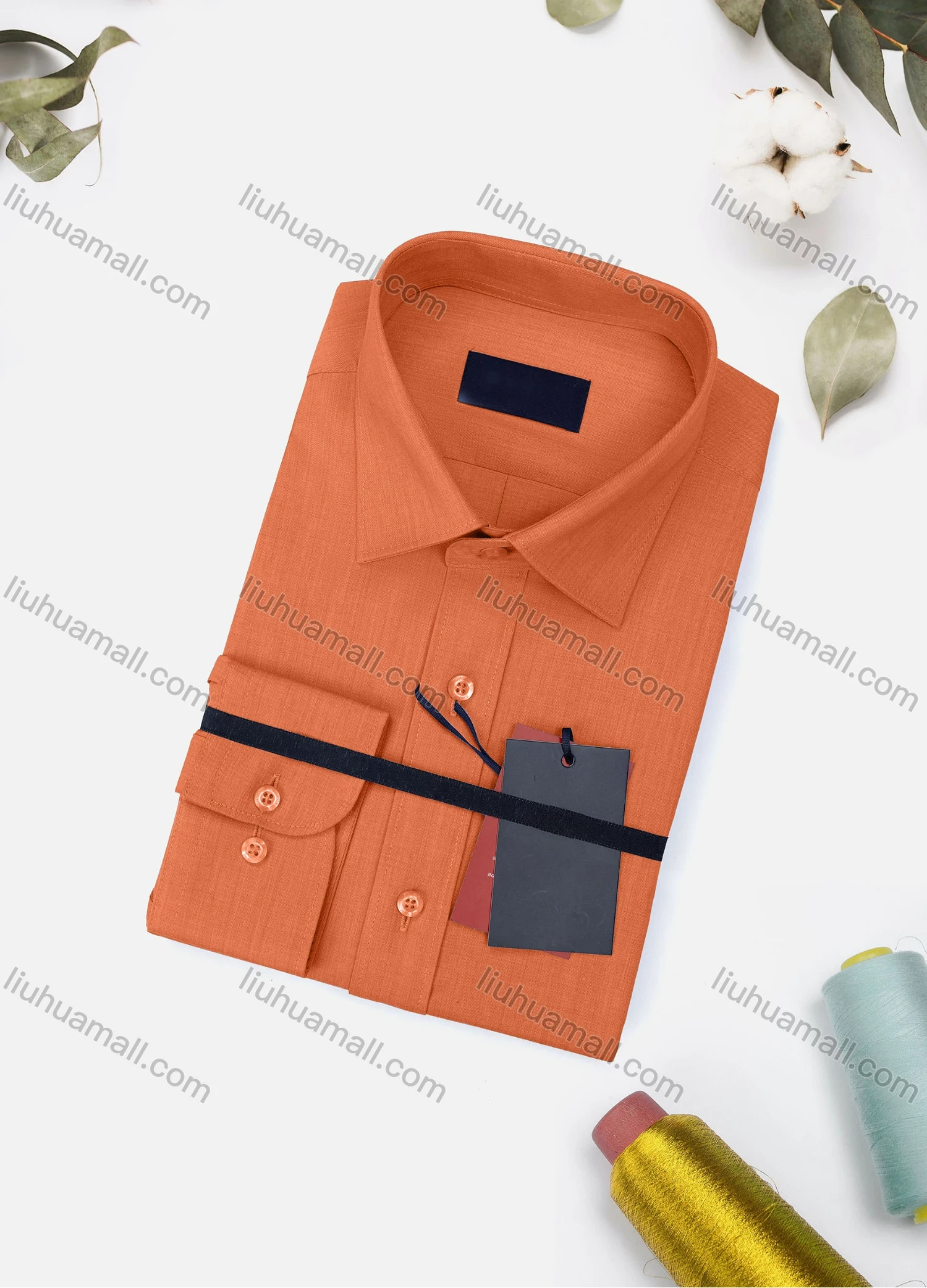Wholesale Men's Casual Plain Long Sleeve Collared Button Down Shirt 1906-4# - Liuhuamall