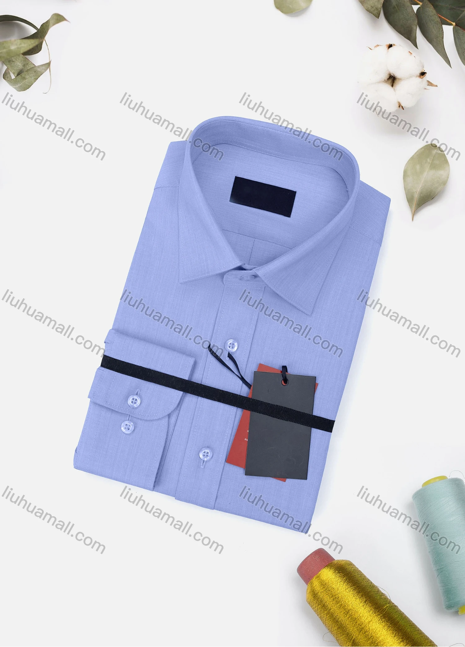 Wholesale Men's Casual Plain Long Sleeve Collared Button Down Shirt 1906-4# - Liuhuamall