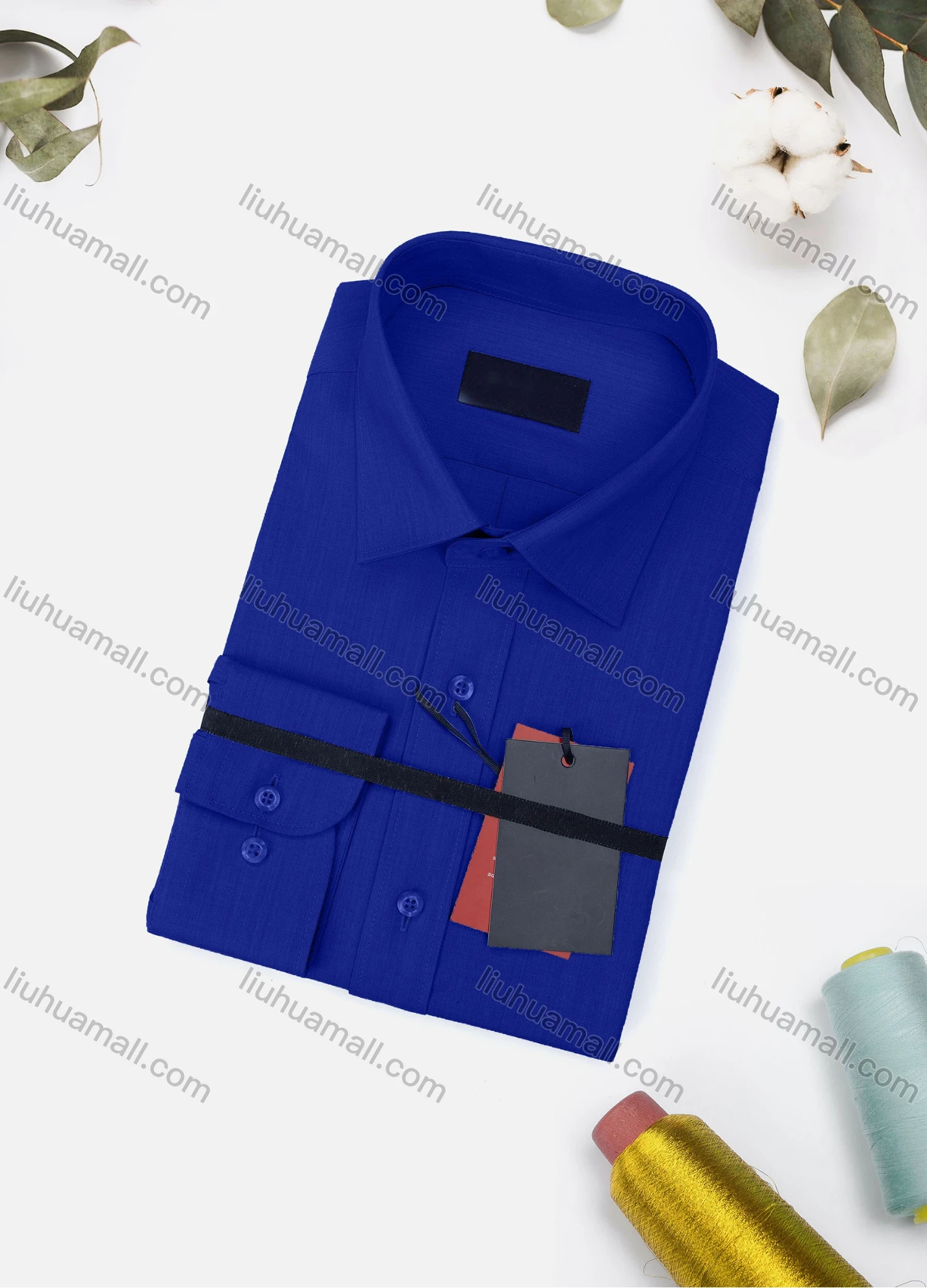 Wholesale Men's Casual Plain Long Sleeve Collared Button Down Shirt 1906-4# - Liuhuamall