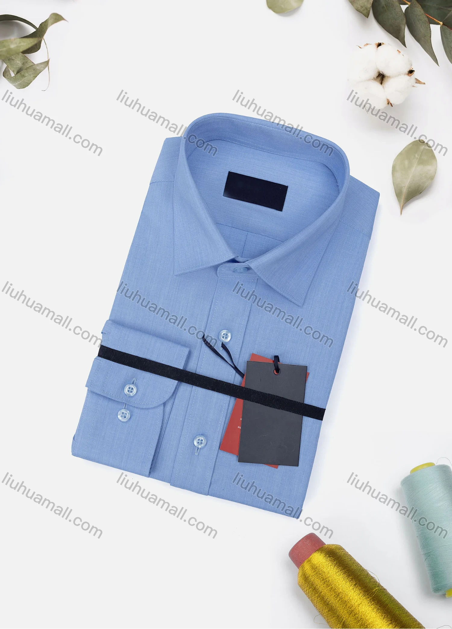 Wholesale Men's Casual Plain Long Sleeve Collared Button Down Shirt 1906-4# - Liuhuamall
