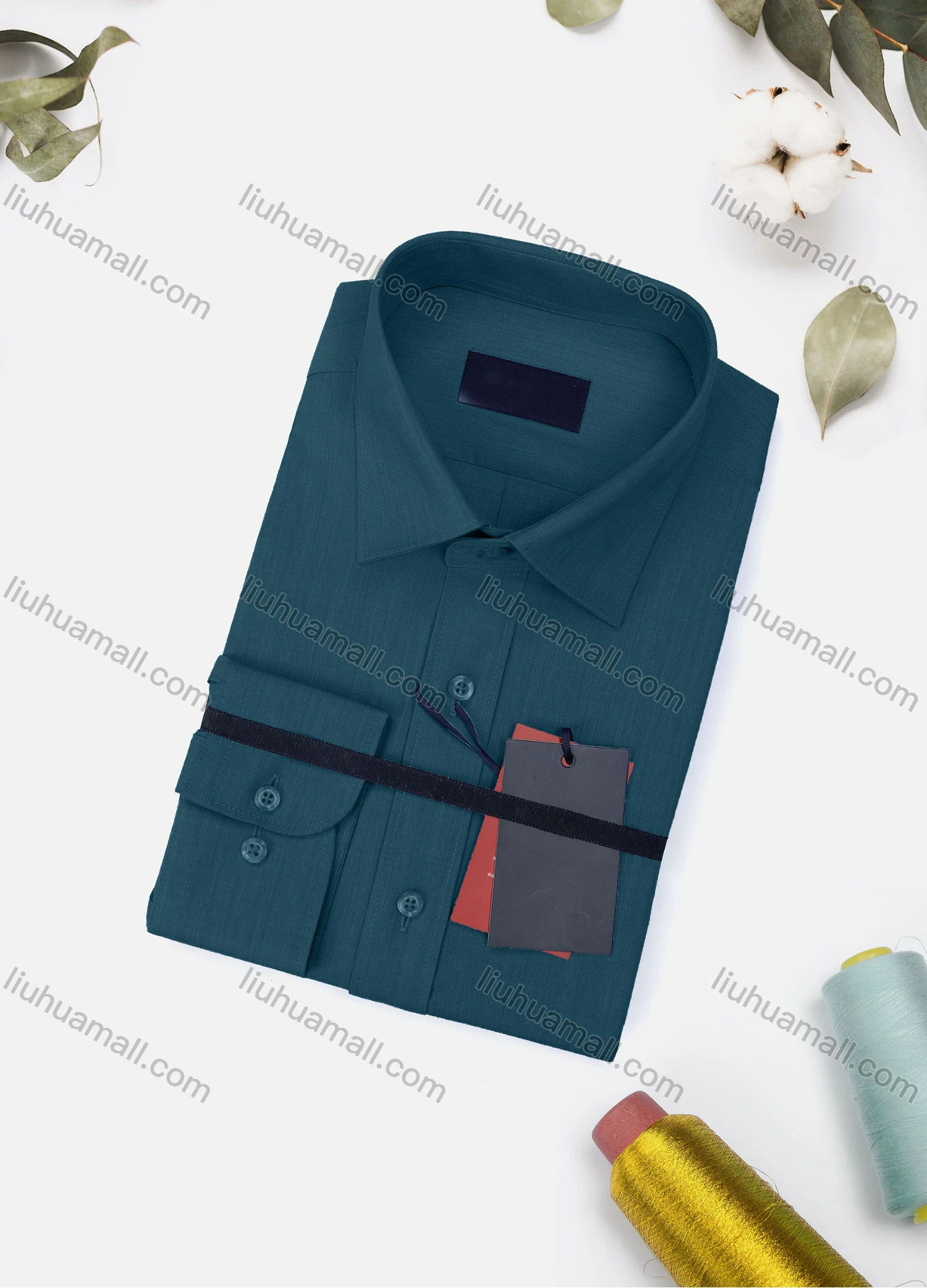 Wholesale Men's Casual Plain Long Sleeve Collared Button Down Shirt 1906-4# - Liuhuamall