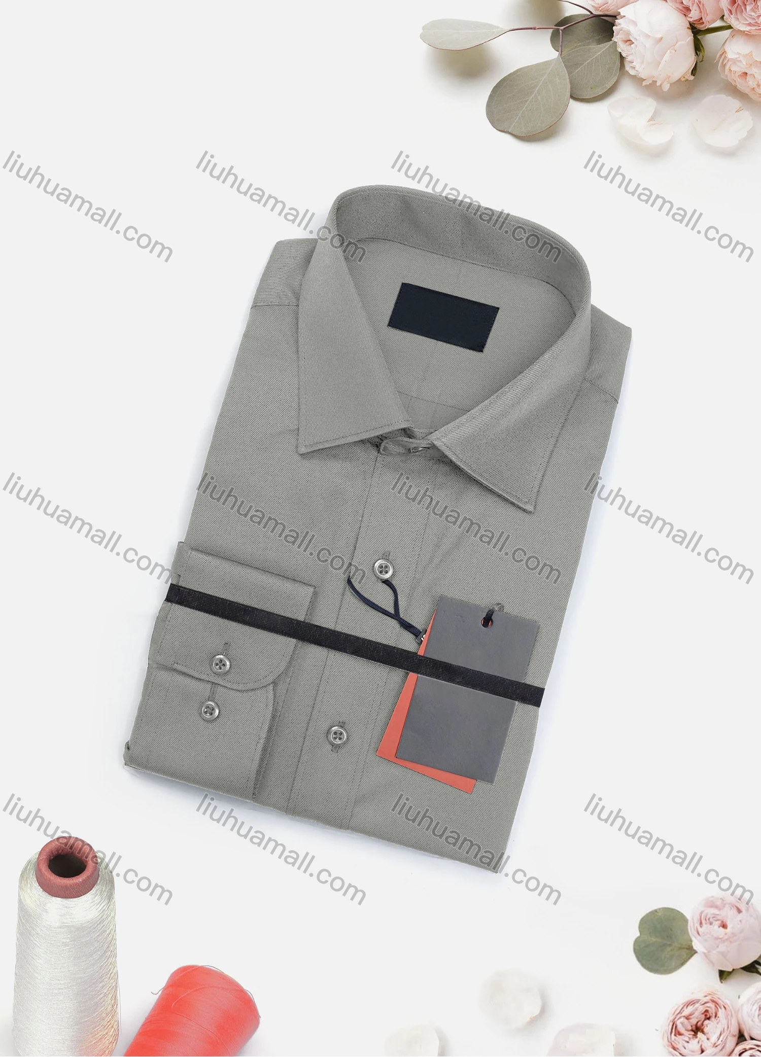 Wholesale Men's Casual Plain Long Sleeve Collared Button Down Shirt 2015-1# - Liuhuamall