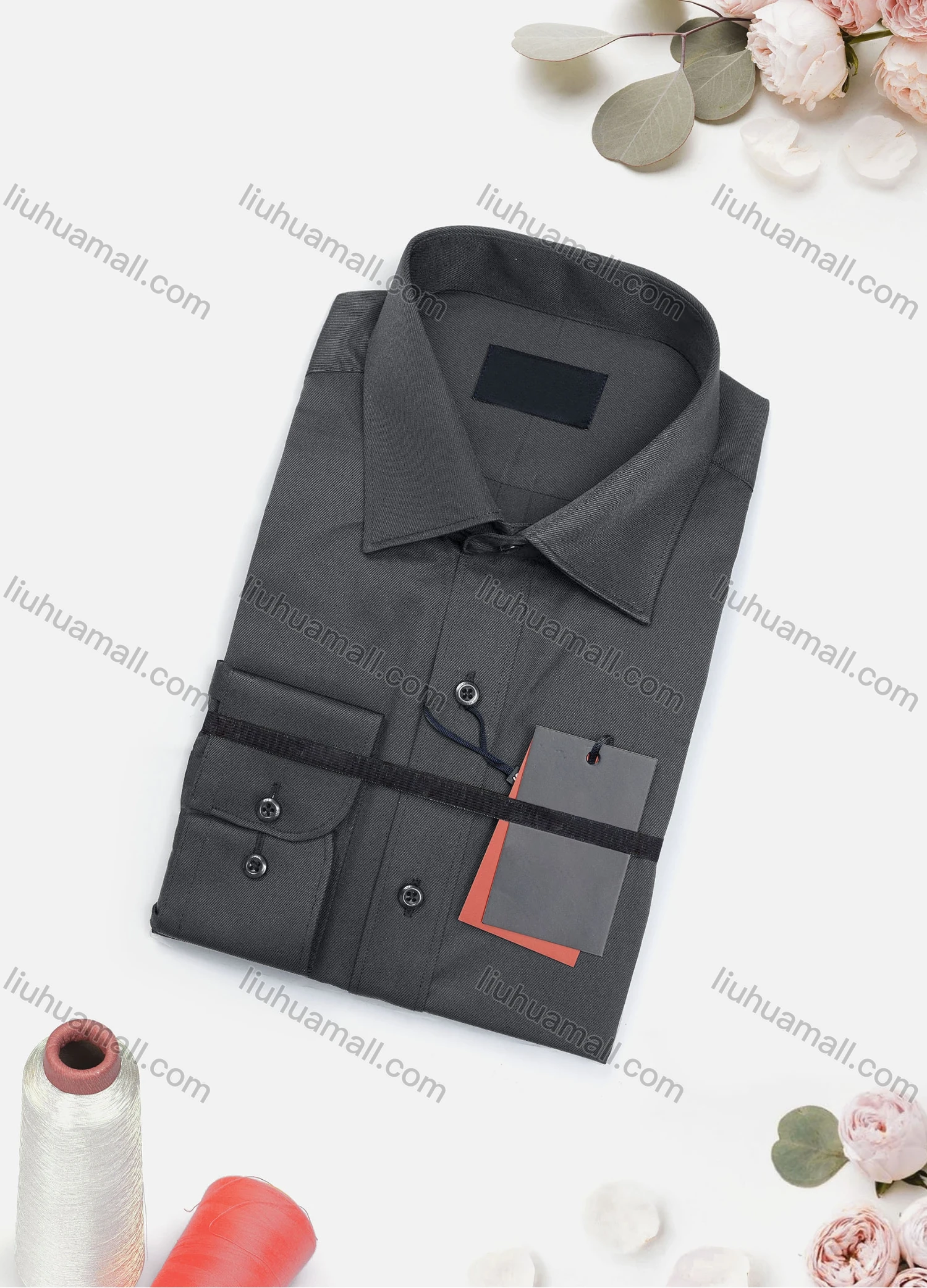 Wholesale Men's Casual Plain Long Sleeve Collared Button Down Shirt 2015-1# - Liuhuamall