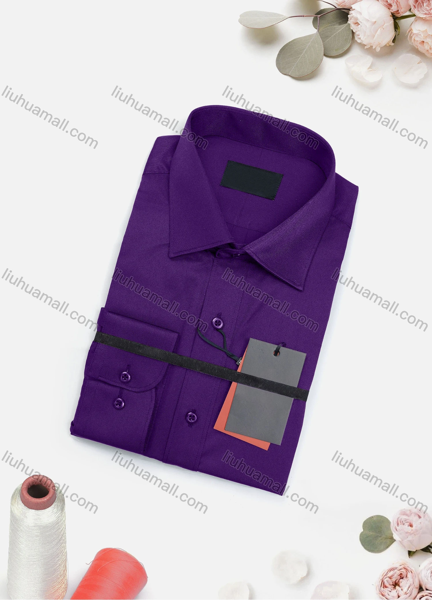 Wholesale Men's Casual Plain Long Sleeve Collared Button Down Shirt 2015-1# - Liuhuamall