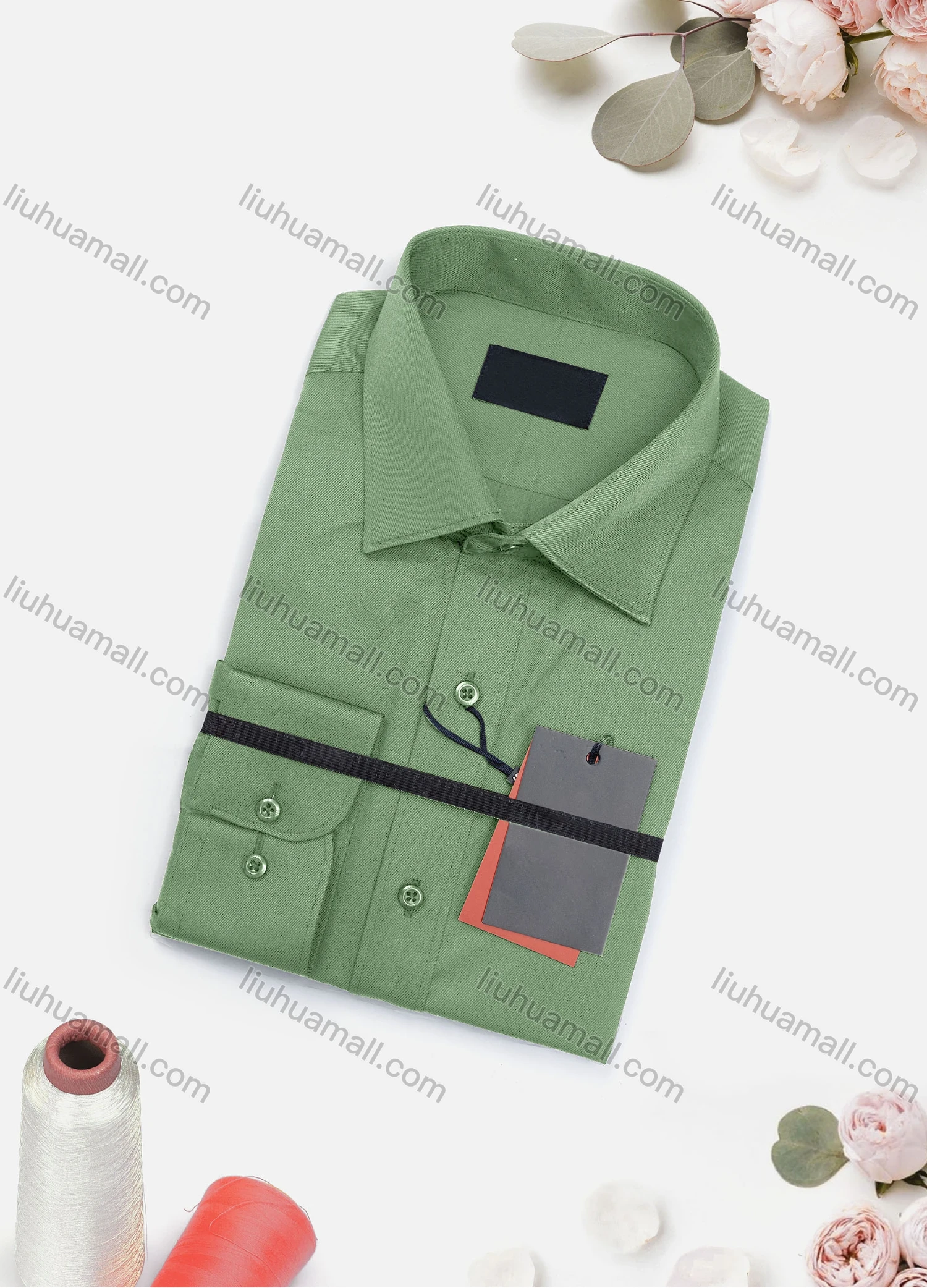 Wholesale Men's Casual Plain Long Sleeve Collared Button Down Shirt 2015-1# - Liuhuamall