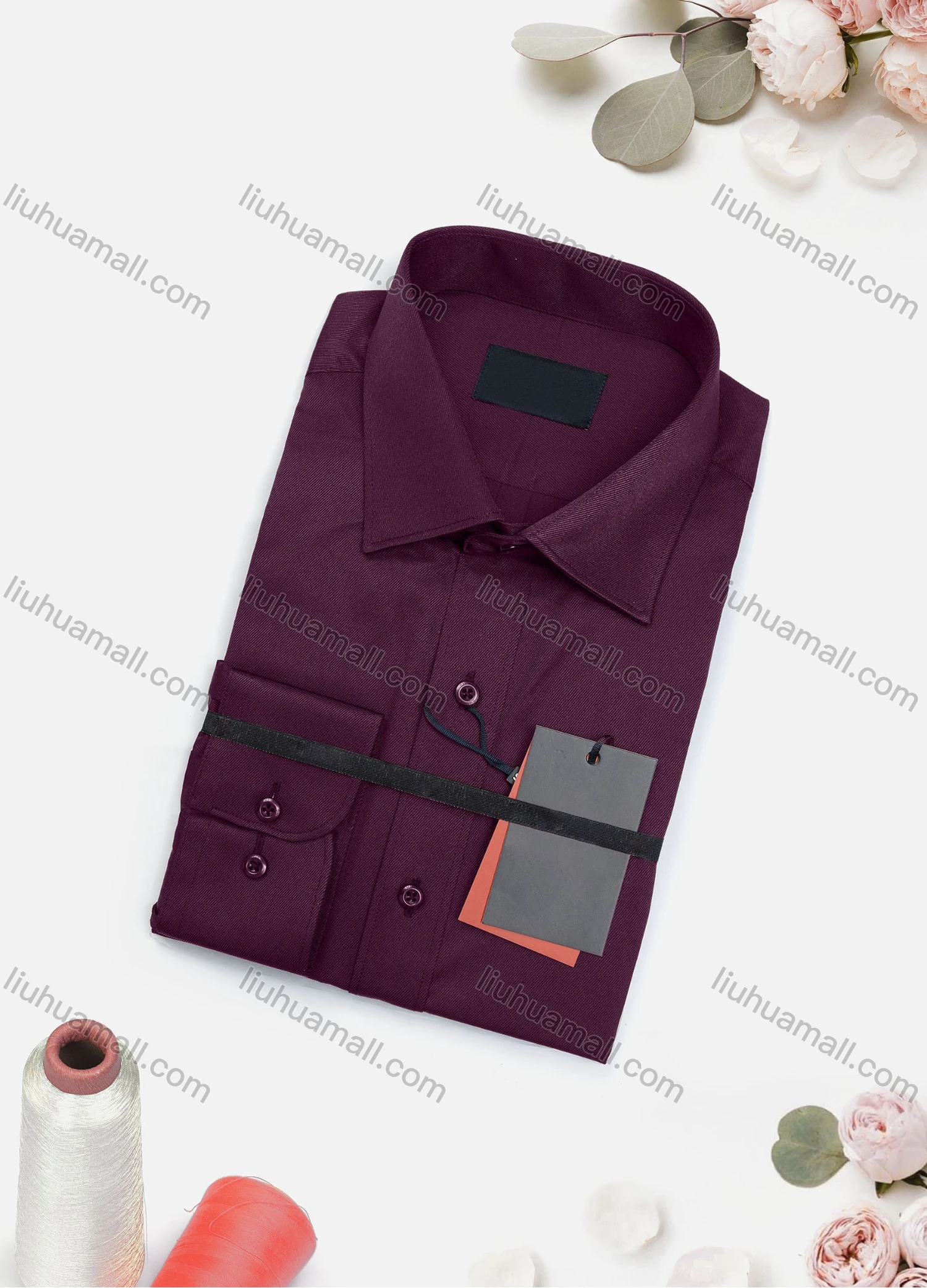 Wholesale Men's Casual Plain Long Sleeve Collared Button Down Shirt 2015-1# - Liuhuamall