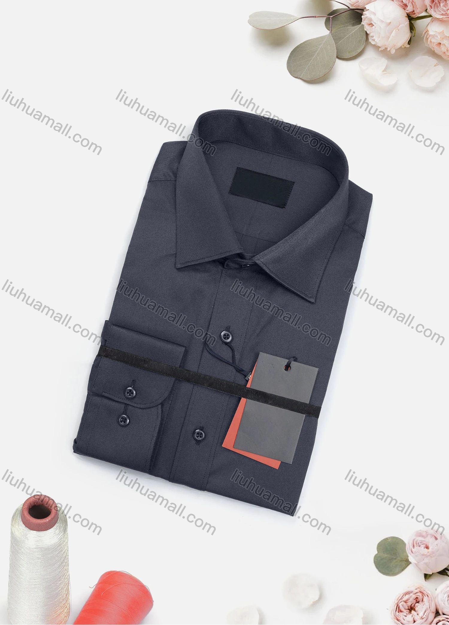 Wholesale Men's Casual Plain Long Sleeve Collared Button Down Shirt 2015-1# - Liuhuamall