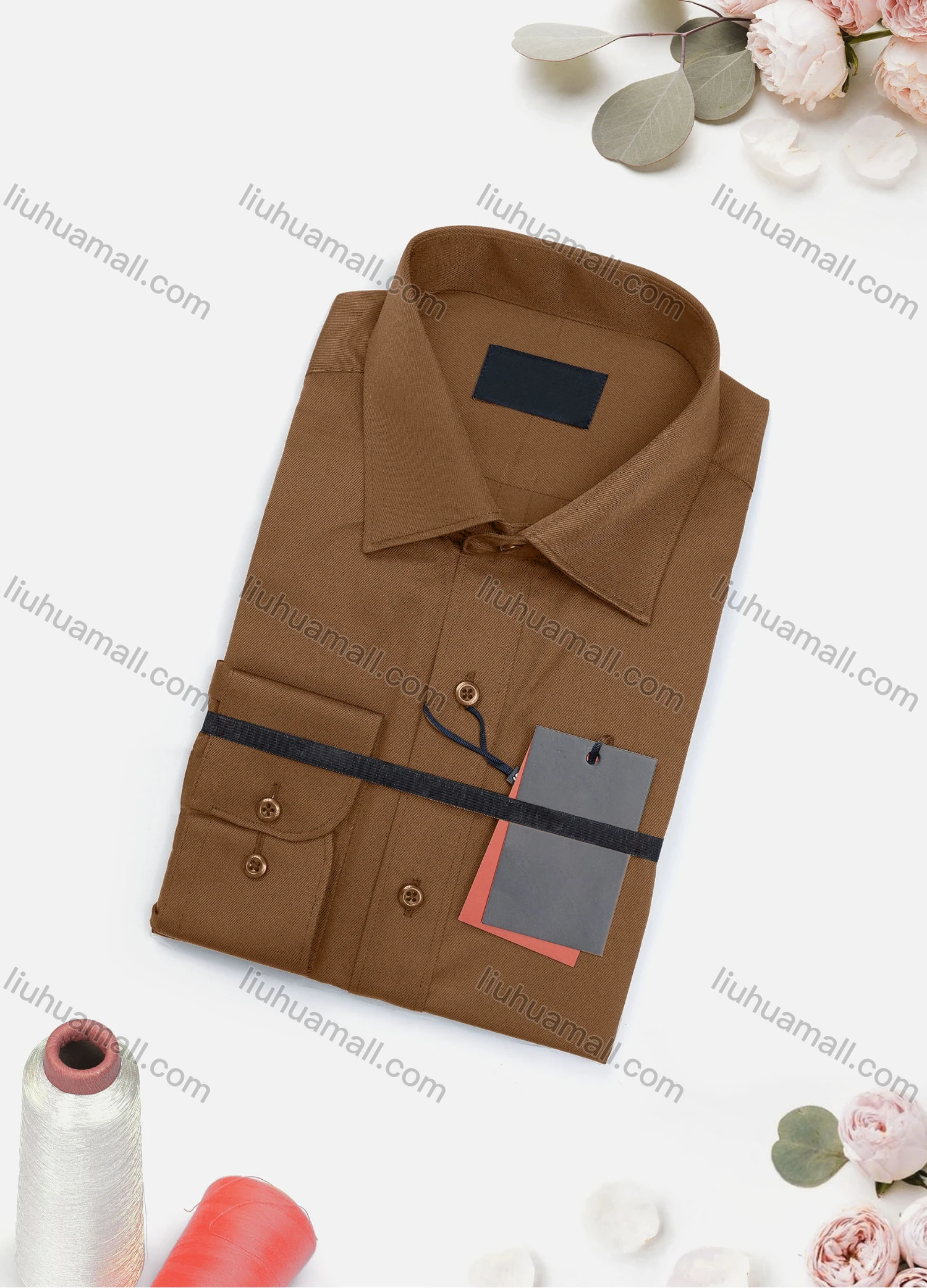 Wholesale Men's Casual Plain Long Sleeve Collared Button Down Shirt 2015-1# - Liuhuamall