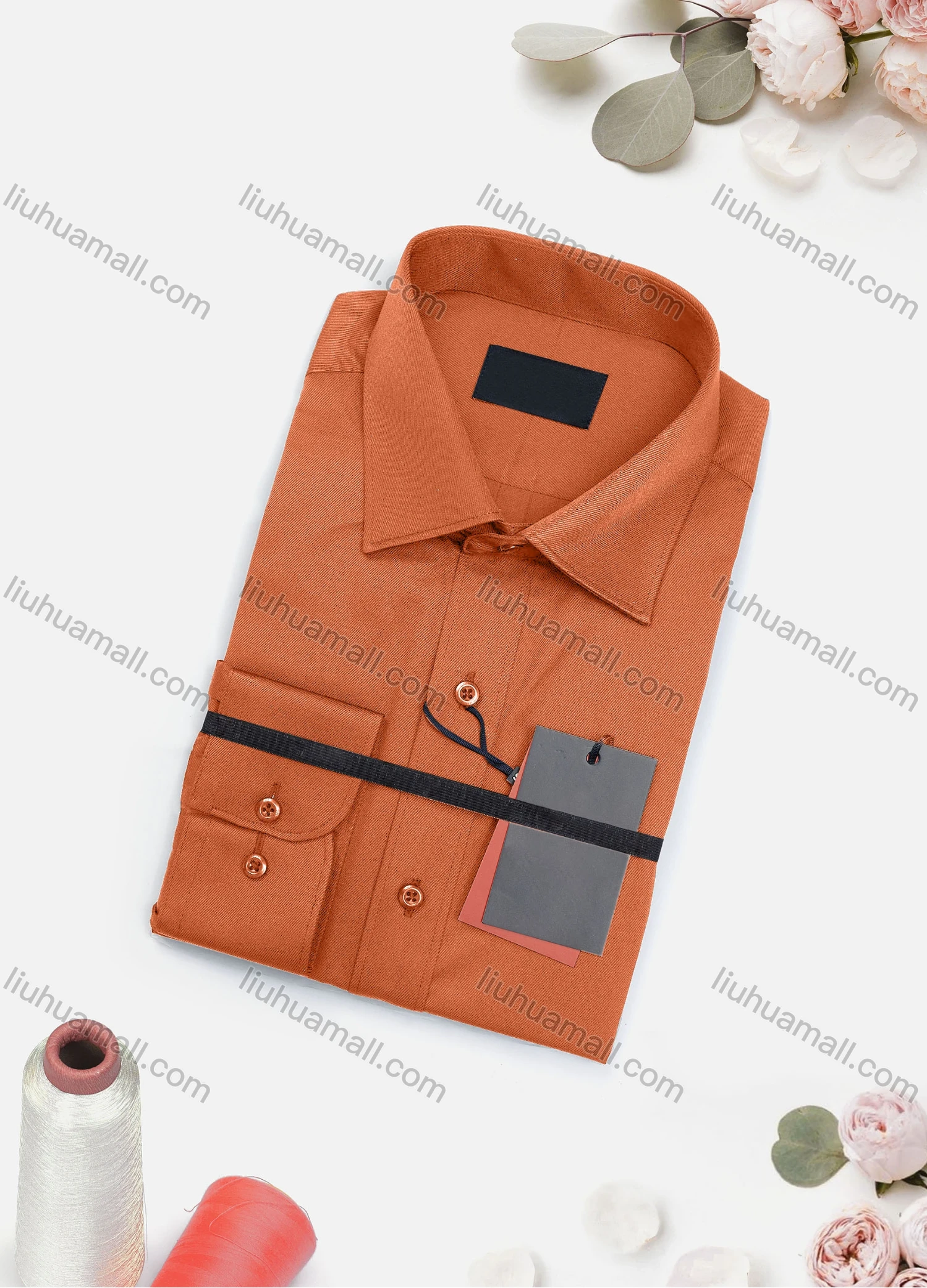 Wholesale Men's Casual Plain Long Sleeve Collared Button Down Shirt 2015-1# - Liuhuamall