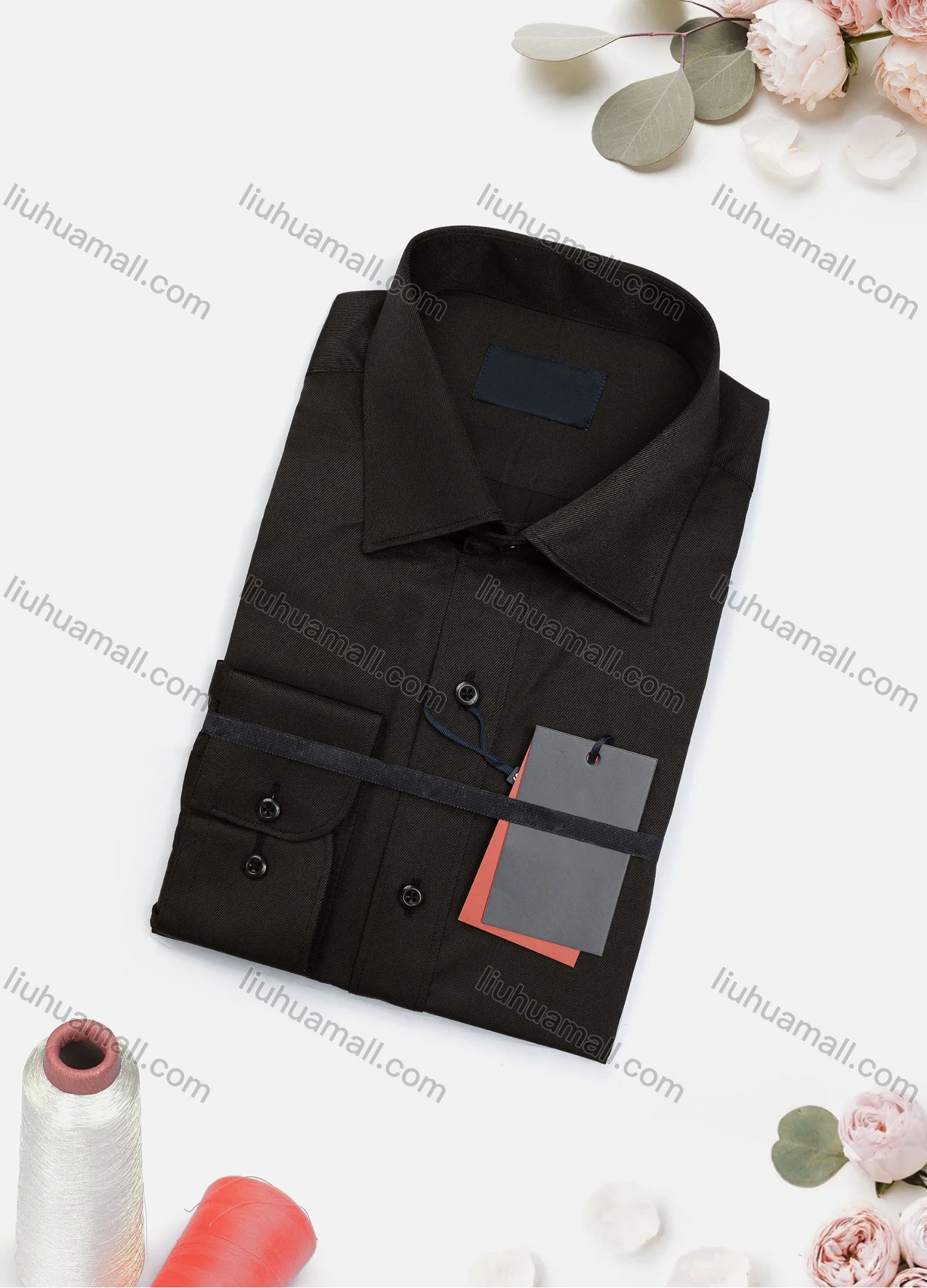 Wholesale Men's Casual Plain Long Sleeve Collared Button Down Shirt 2015-1# - Liuhuamall