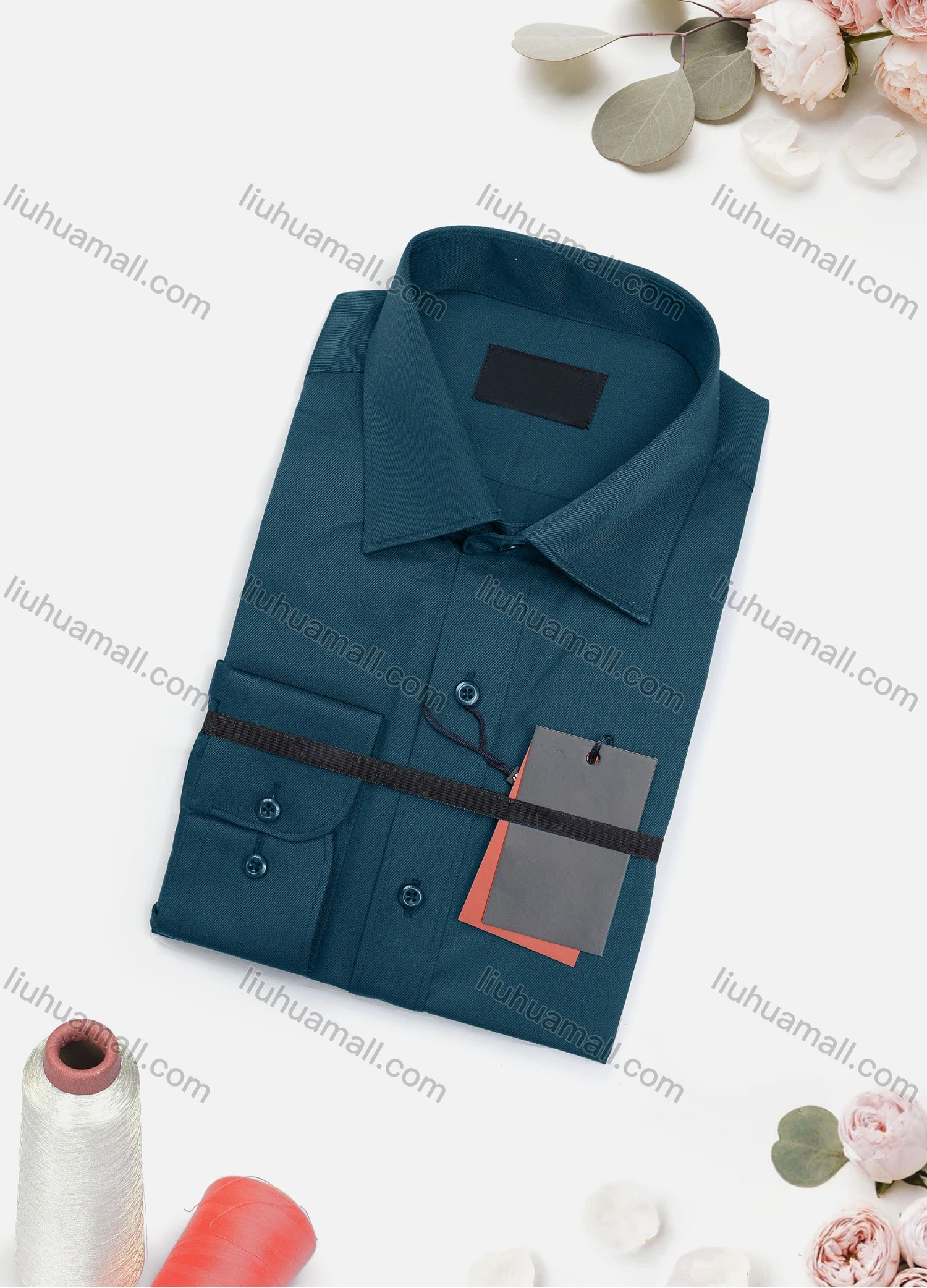 Wholesale Men's Casual Plain Long Sleeve Collared Button Down Shirt 2015-1# - Liuhuamall