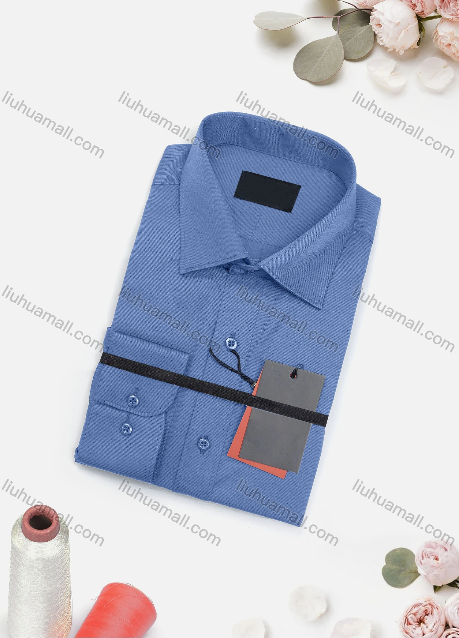 Wholesale Men's Casual Plain Long Sleeve Collared Button Down Shirt 2015-1# - Liuhuamall