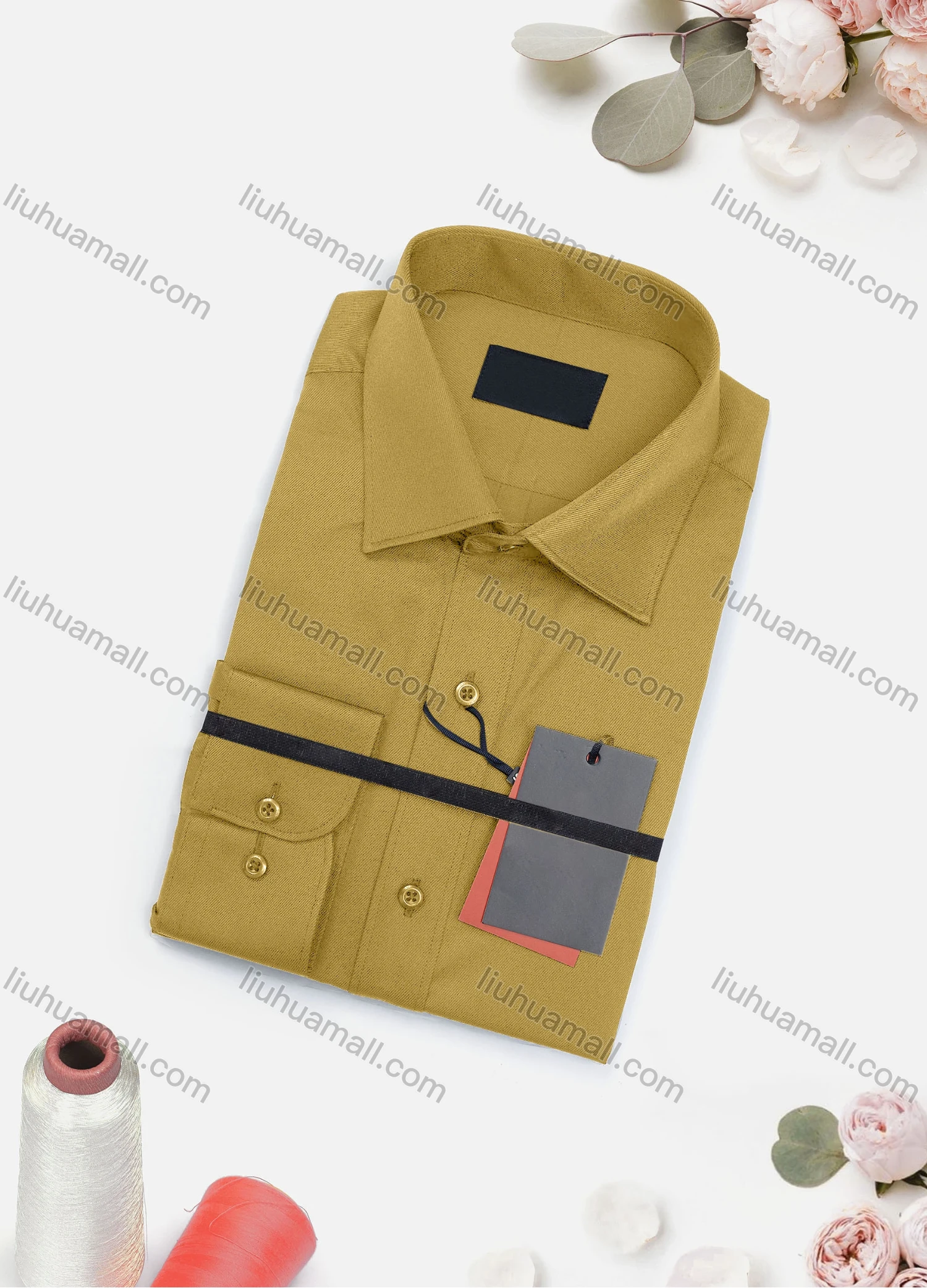 Wholesale Men's Casual Plain Long Sleeve Collared Button Down Shirt 2015-1# - Liuhuamall