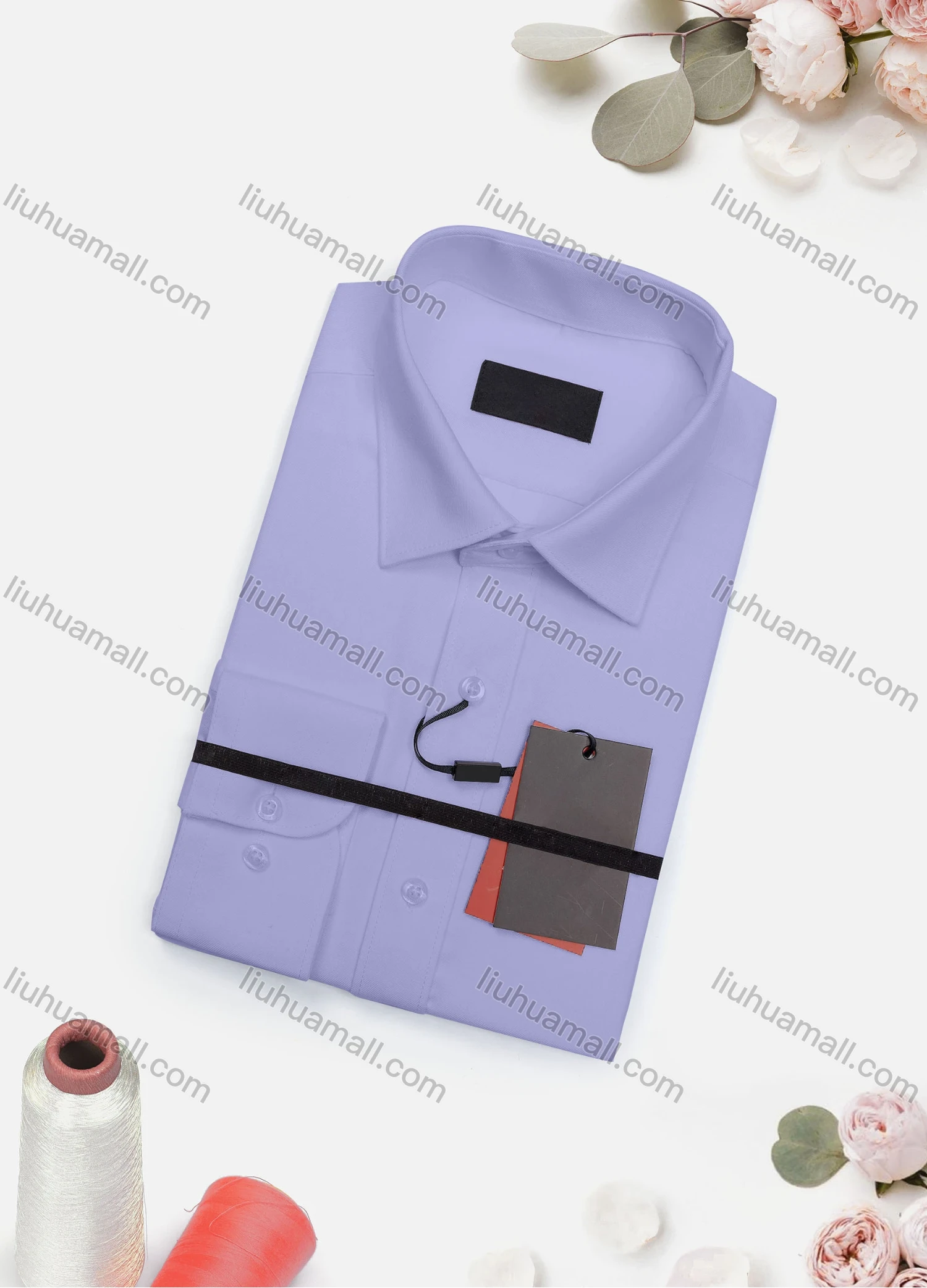 Wholesale Men's Casual Plain Long Sleeve Collared Button Down Shirt 2019-1# - Liuhuamall