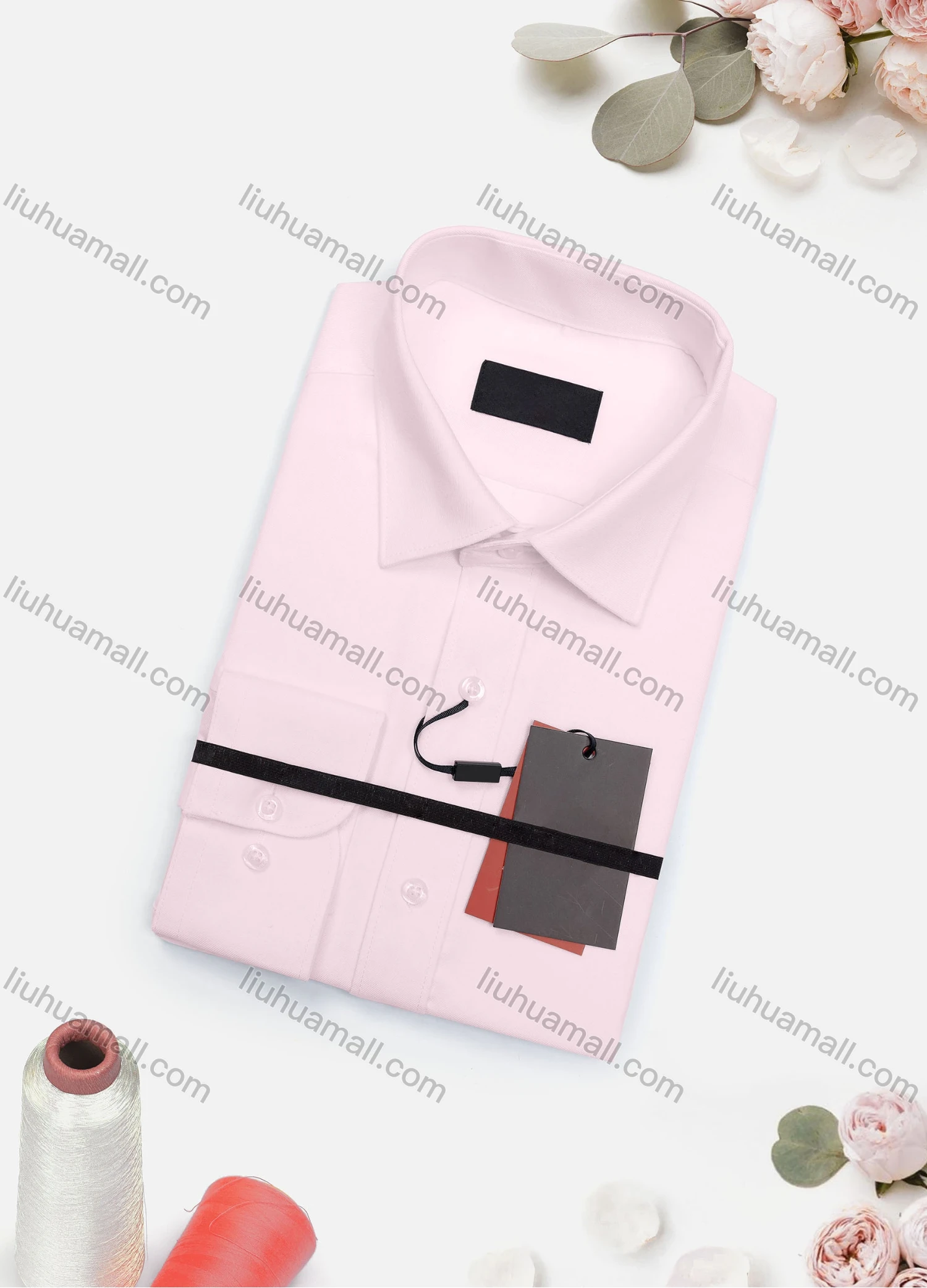 Wholesale Men's Casual Plain Long Sleeve Collared Button Down Shirt 2019-1# - Liuhuamall