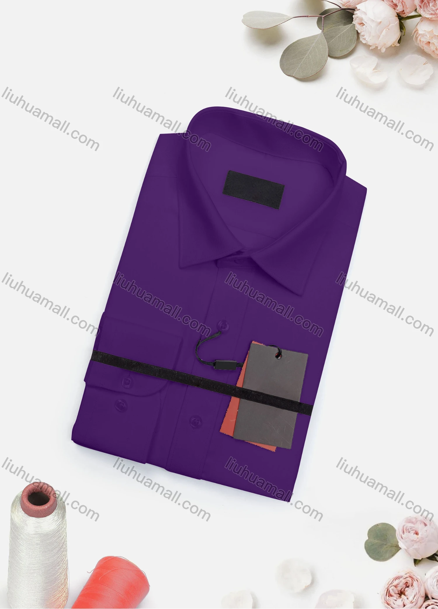 Wholesale Men's Casual Plain Long Sleeve Collared Button Down Shirt 2019-1# - Liuhuamall
