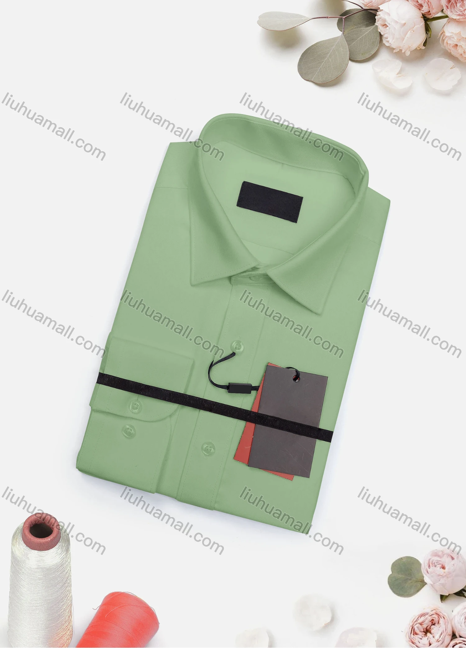 Wholesale Men's Casual Plain Long Sleeve Collared Button Down Shirt 2019-1# - Liuhuamall