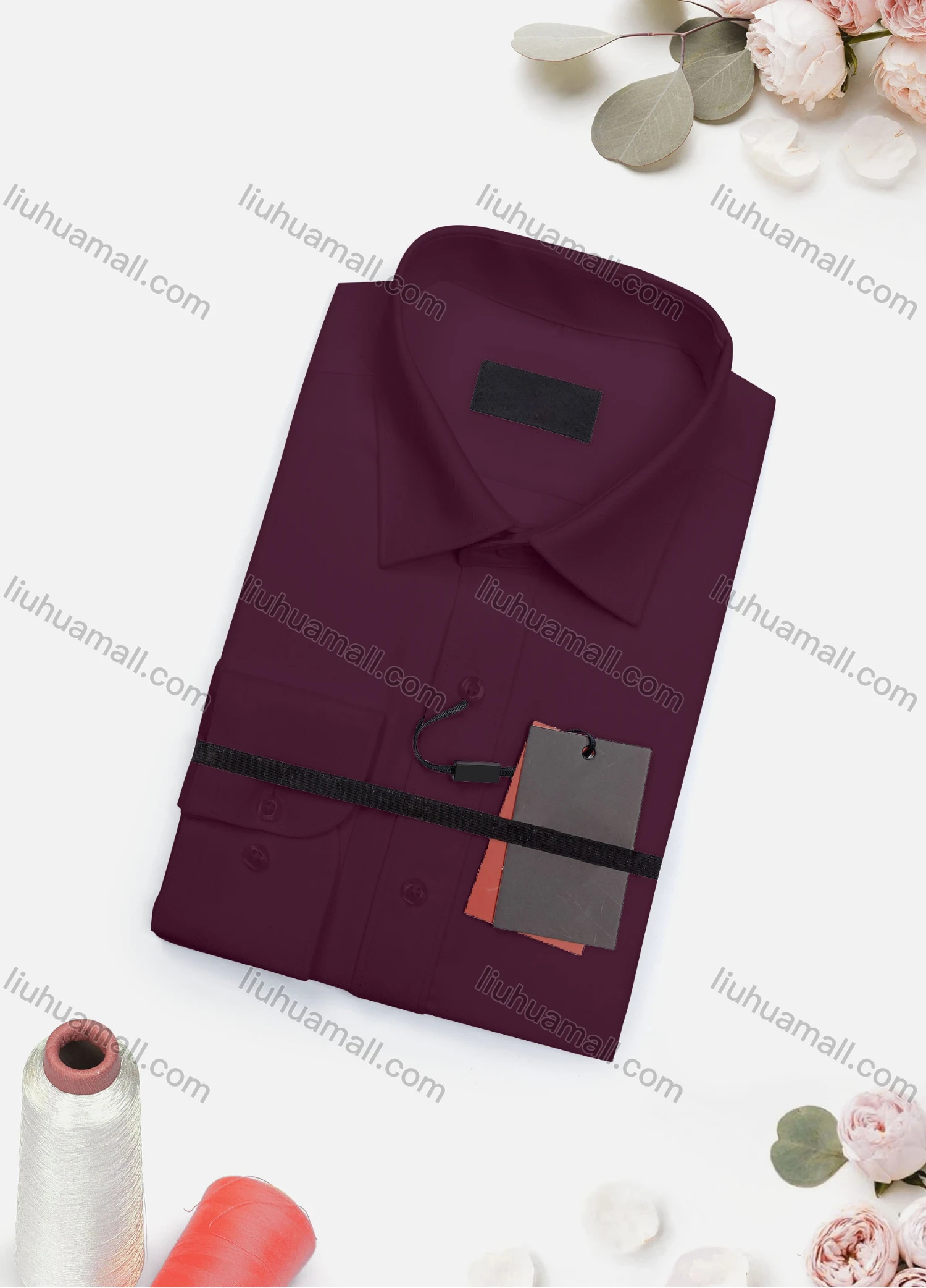 Wholesale Men's Casual Plain Long Sleeve Collared Button Down Shirt 2019-1# - Liuhuamall