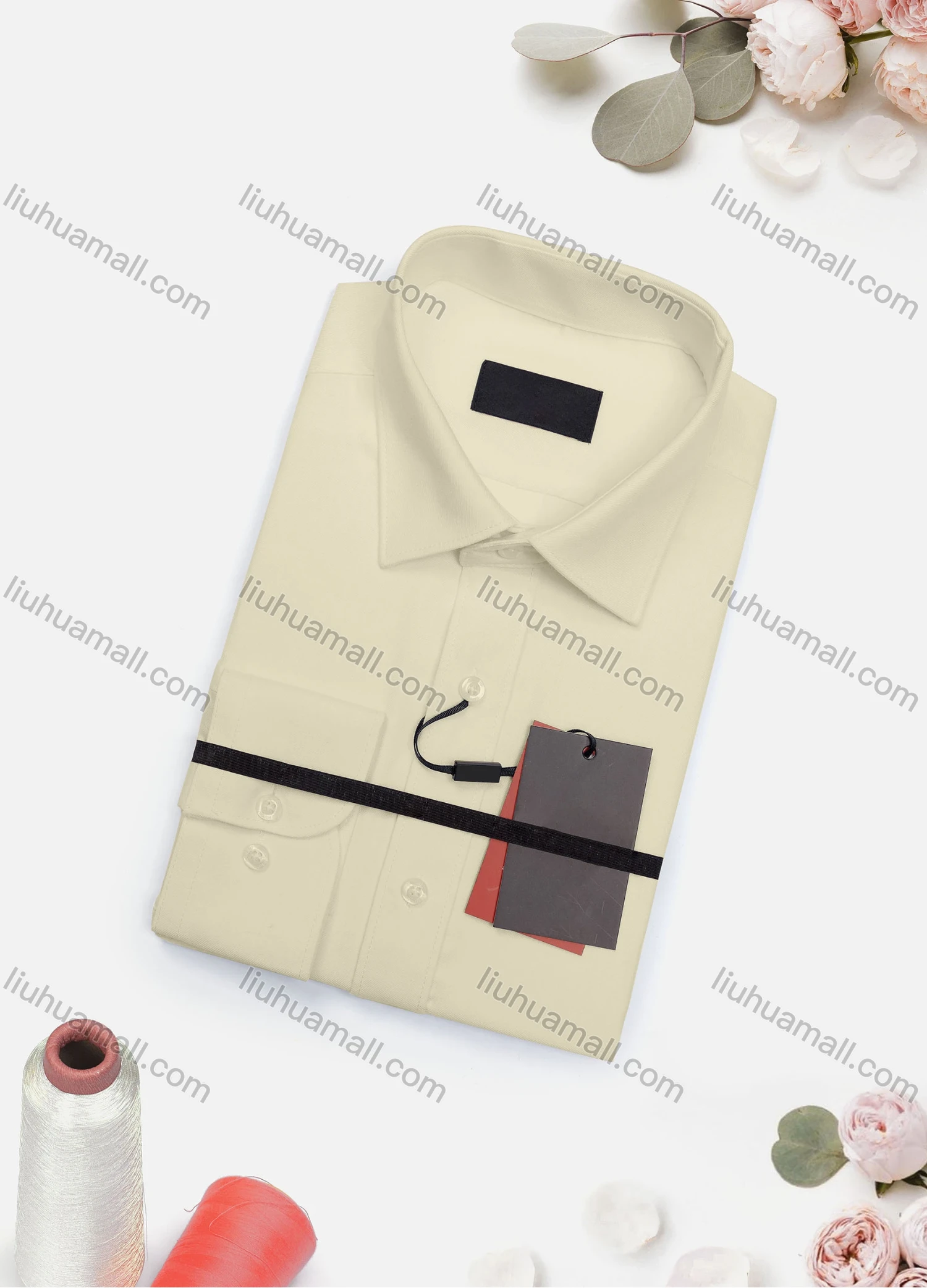 Wholesale Men's Casual Plain Long Sleeve Collared Button Down Shirt 2019-1# - Liuhuamall
