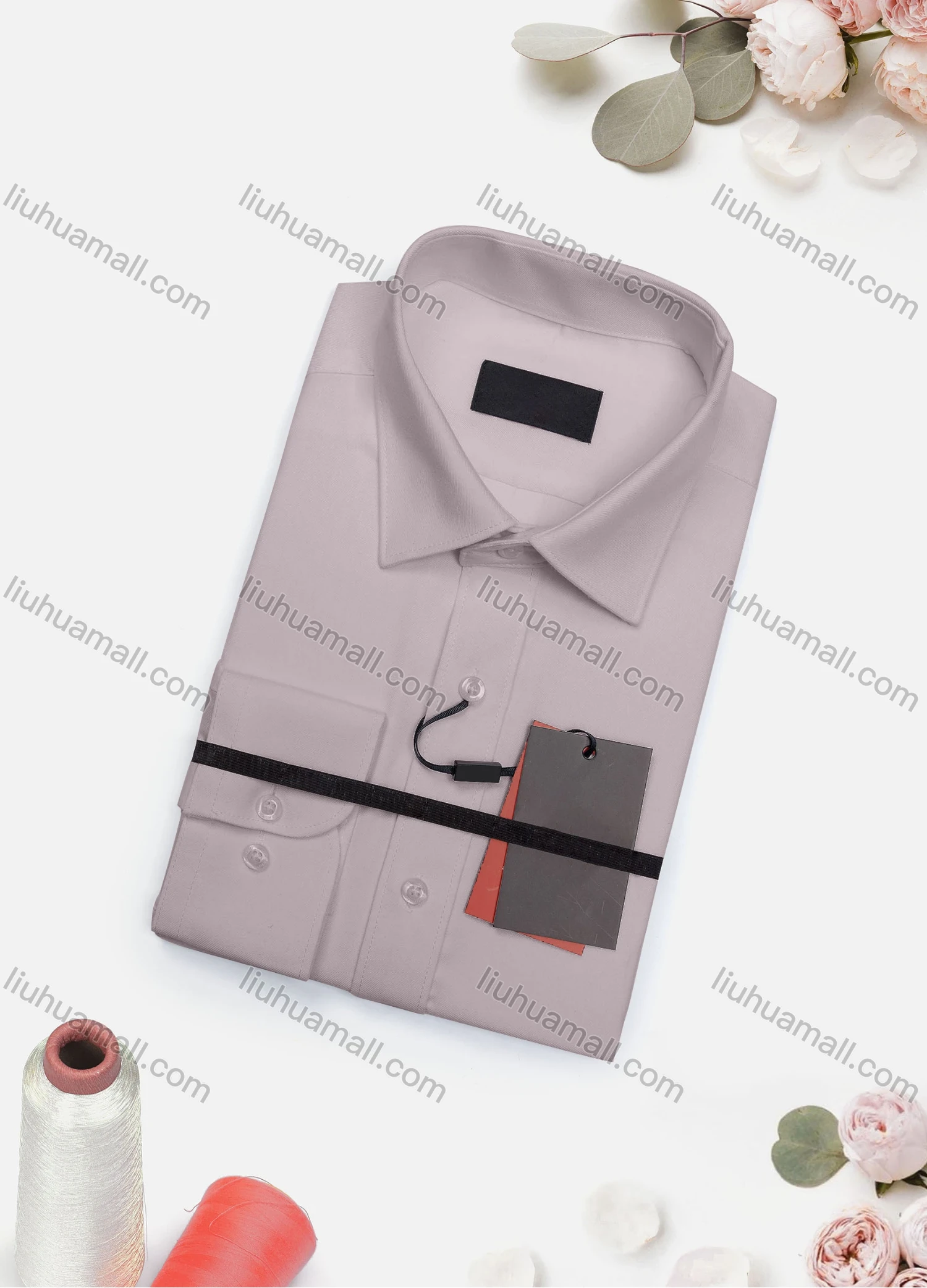 Wholesale Men's Casual Plain Long Sleeve Collared Button Down Shirt 2019-1# - Liuhuamall